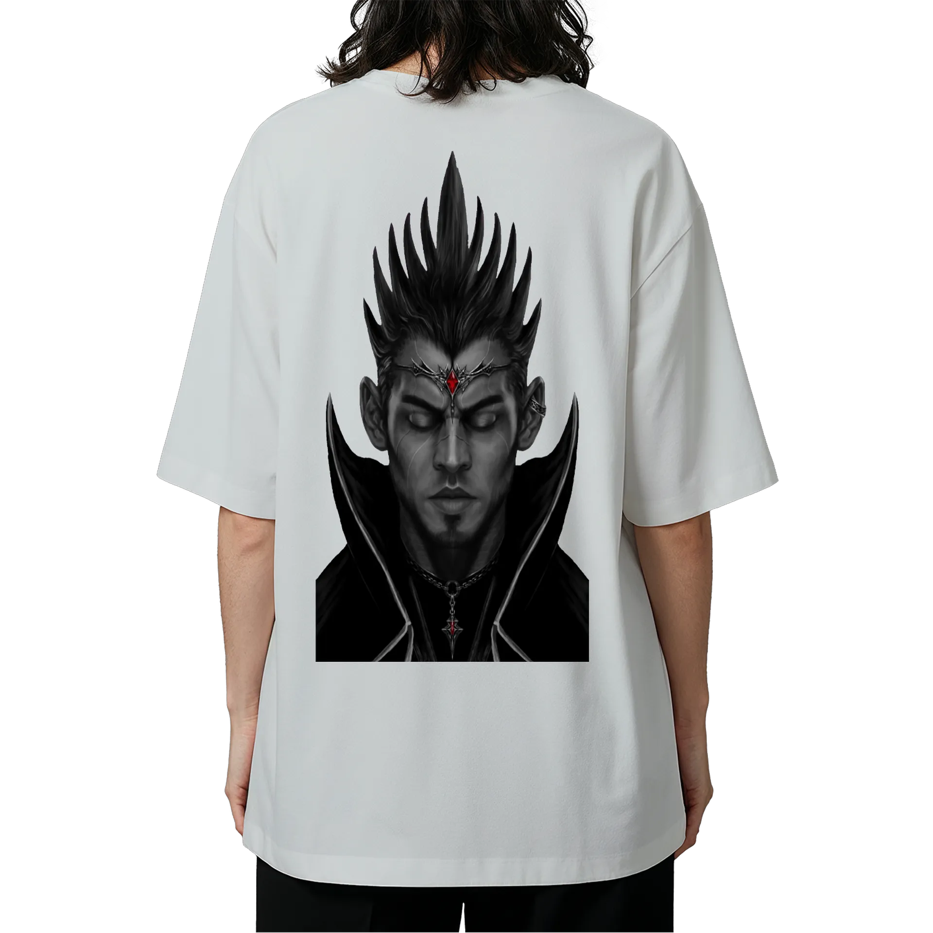 Camiseta Oversized Retrato de um homem em Tons de Cinza - Imagem 6