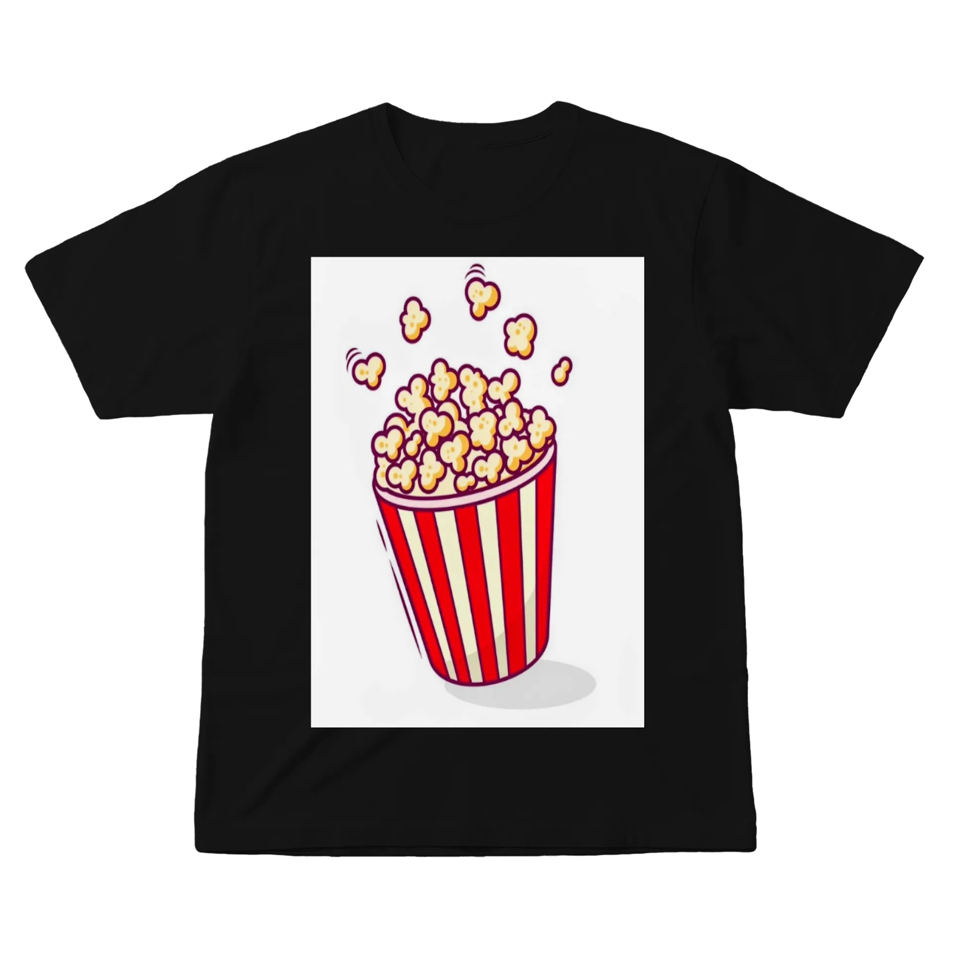 Camiseta Pipoca em Balde Listrado Vermelho 100% Algodão - Imagem 1