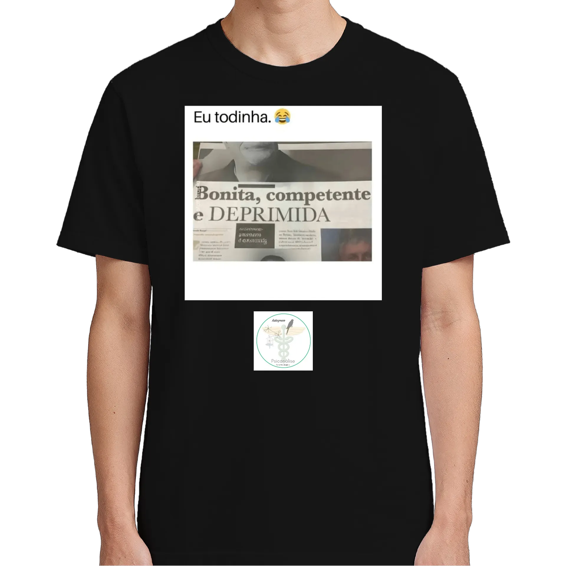 Camiseta Estampa Tipográfica Bonita Competente 100% Algodão - Imagem 5