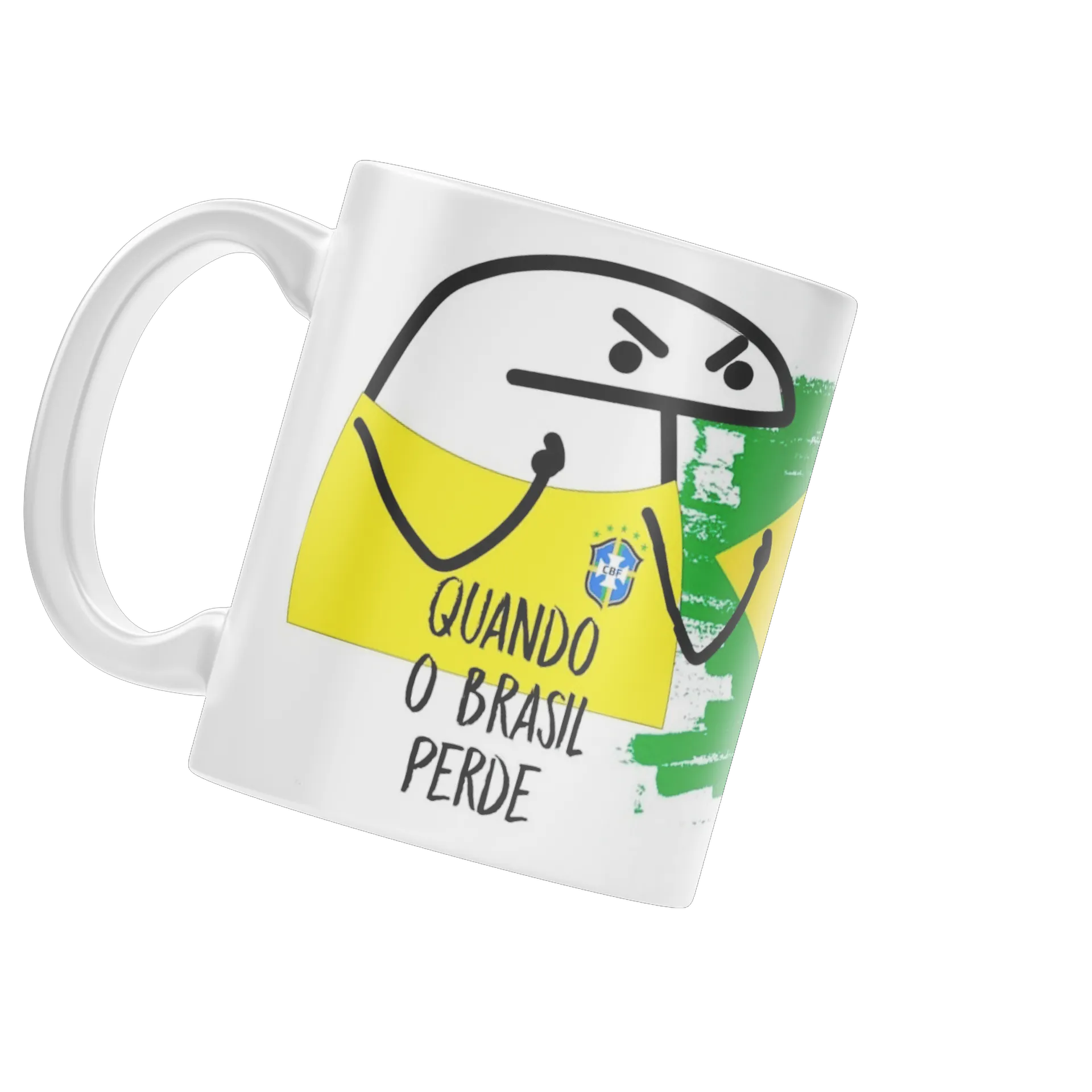 Caneca Porcelana Quando Brasil Perde e Ganha 325ml de Molly personalizados