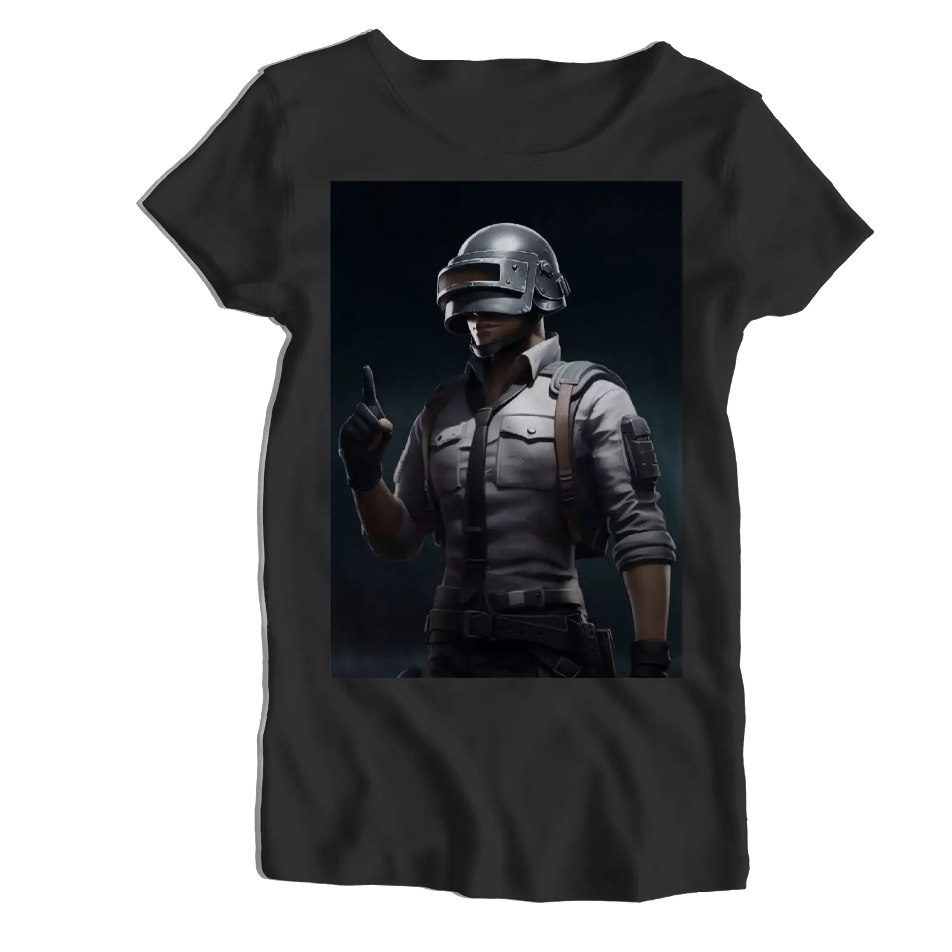 Camiseta Babylook Personagem com Capacete 100% Algodão - Imagem 1