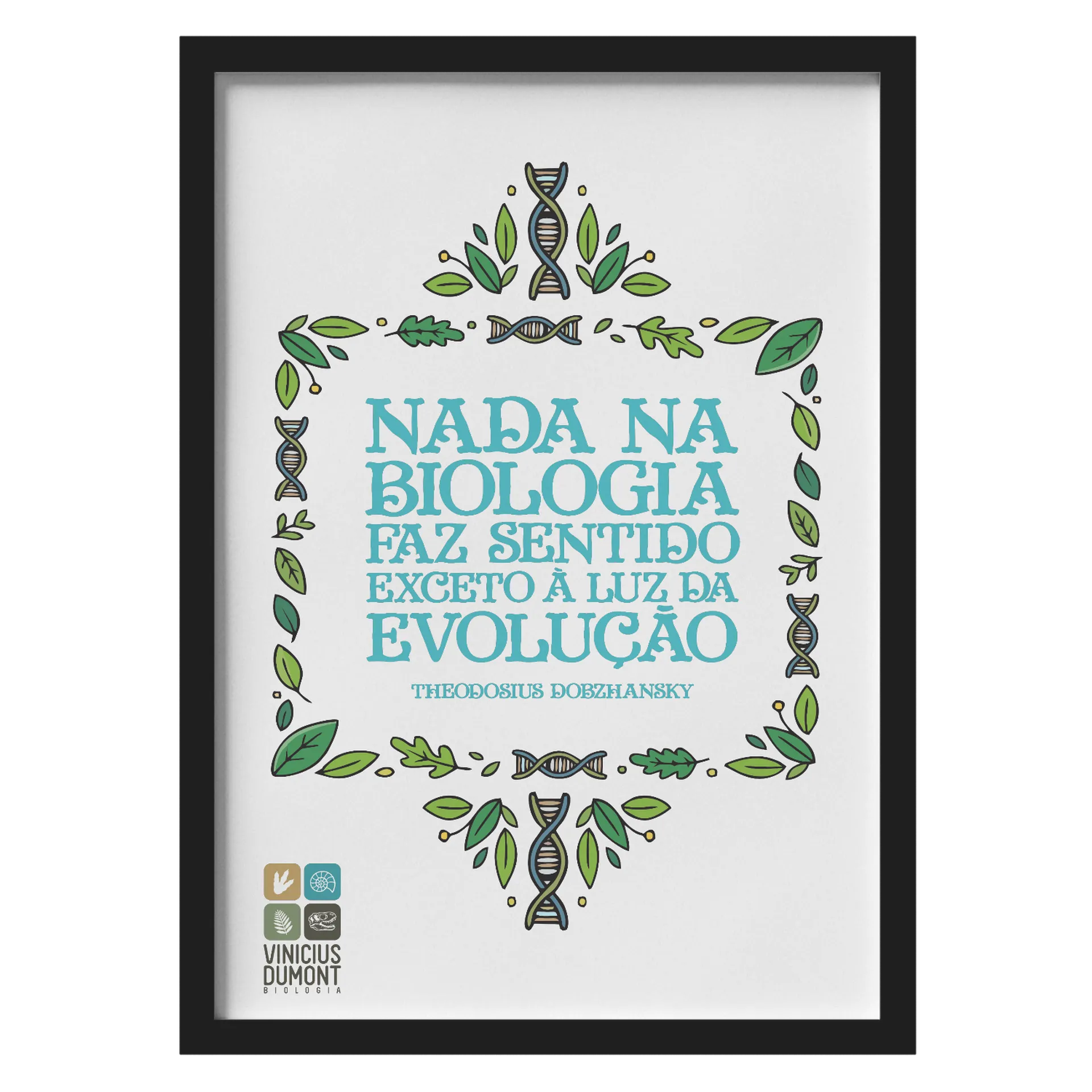 Quadro Tipográfico Evolução Biológica A3 MDF e Vidro - Imagem 1