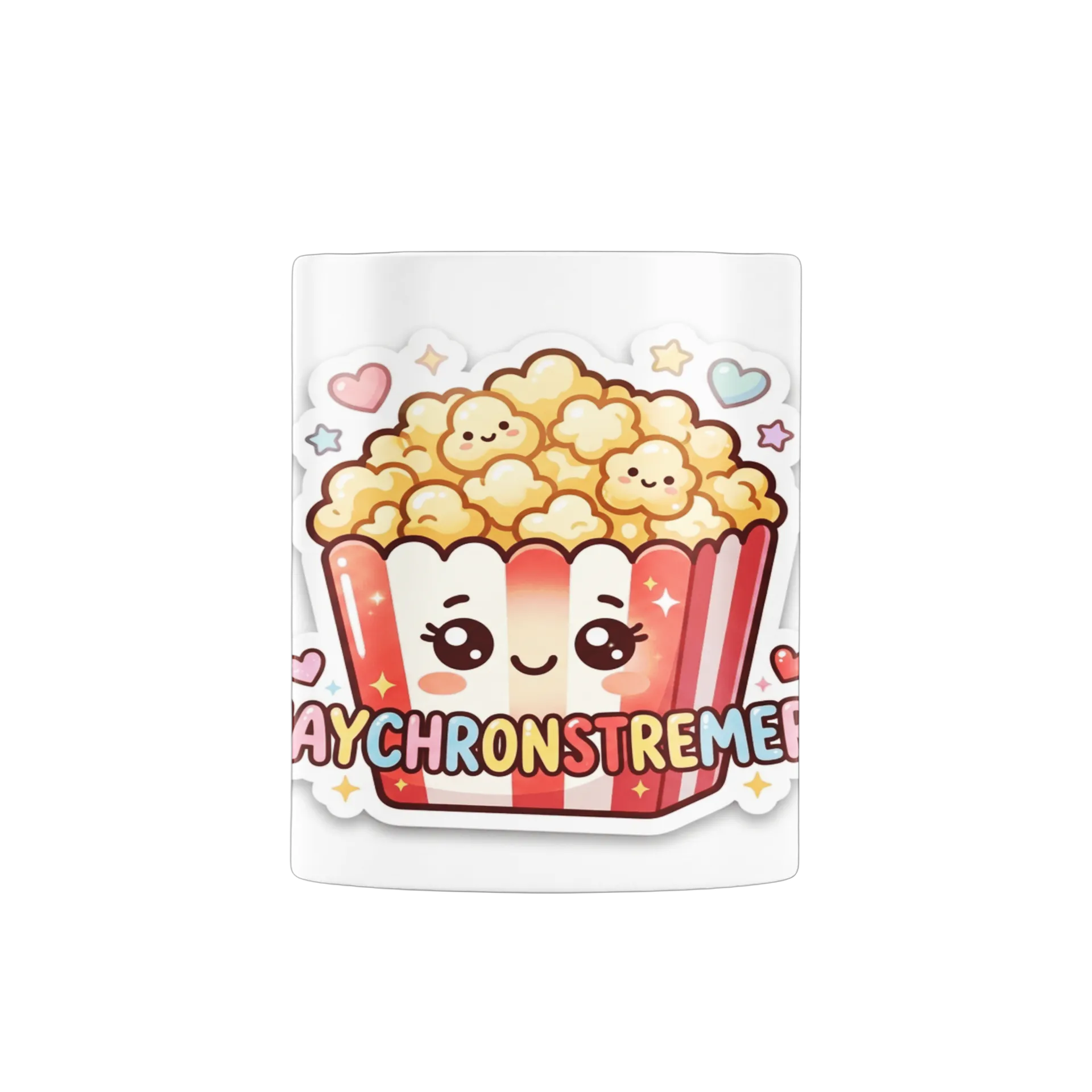 Caneca Pipoca Kawaii Estampa Tipográfica 325ml - Imagem 1