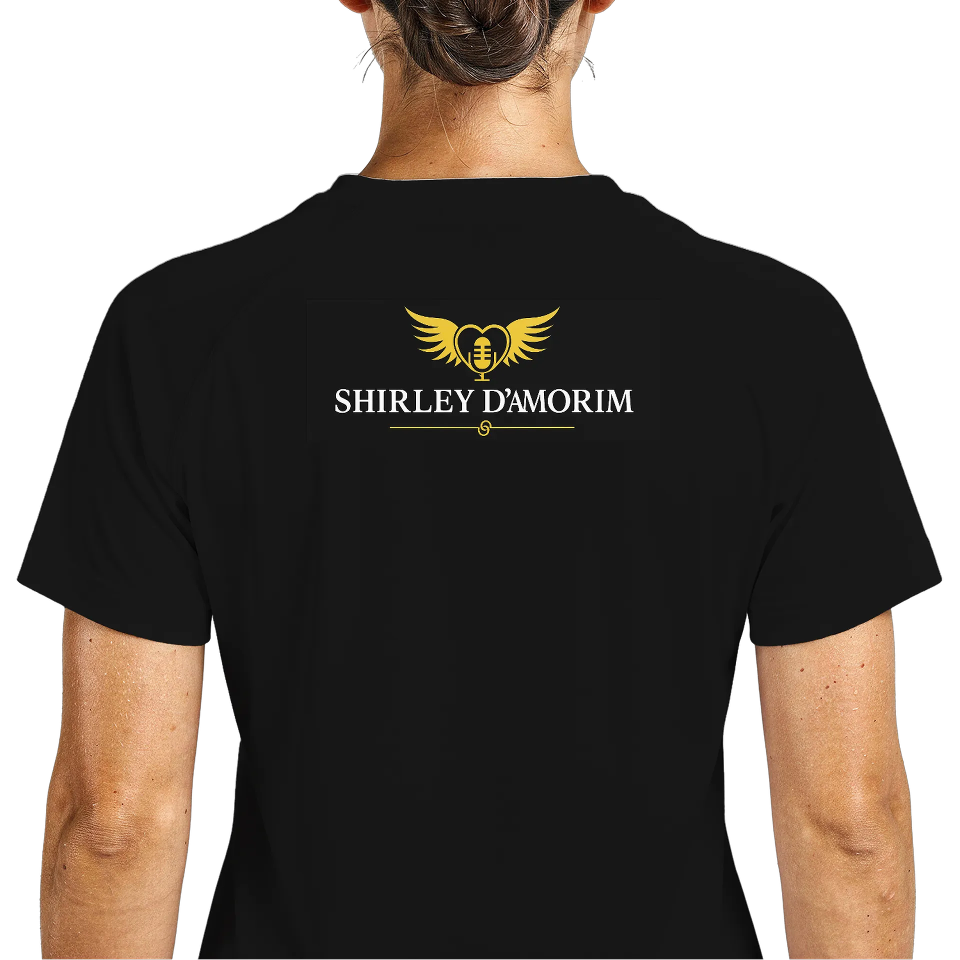 Camiseta Dry Fit Celebração Floral Dourado Preto - Imagem 5