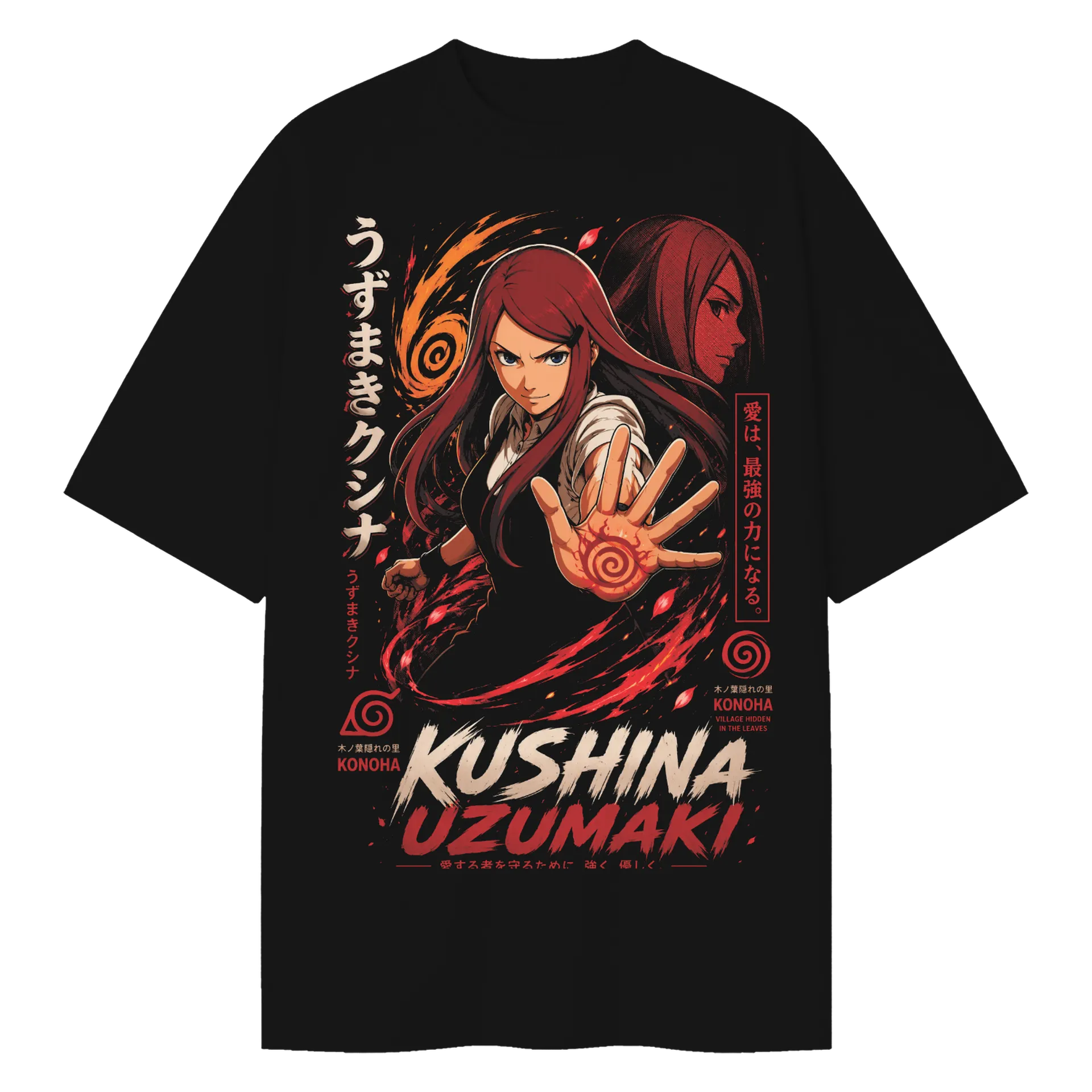 Camiseta Oversized Kushina Uzumaki Anime Naruto Premium - Imagem 1