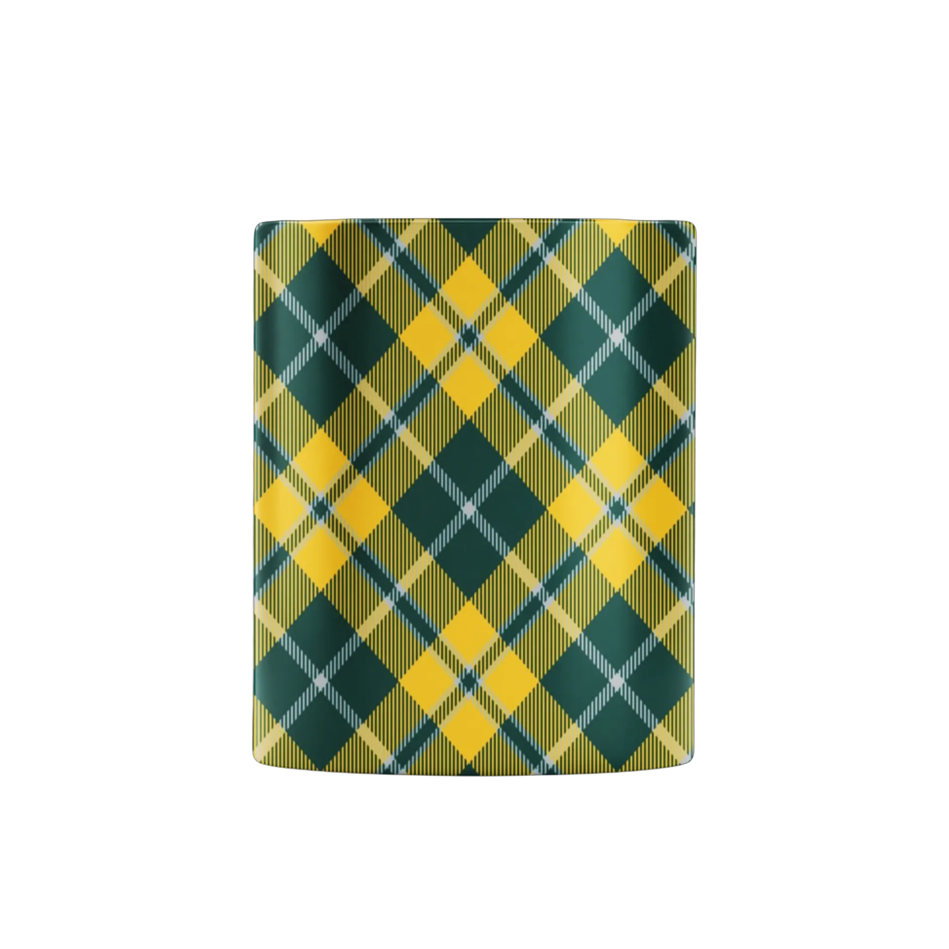 Caneca Porcelana Quadratinho Amarelo Verde 325ml - Imagem 2