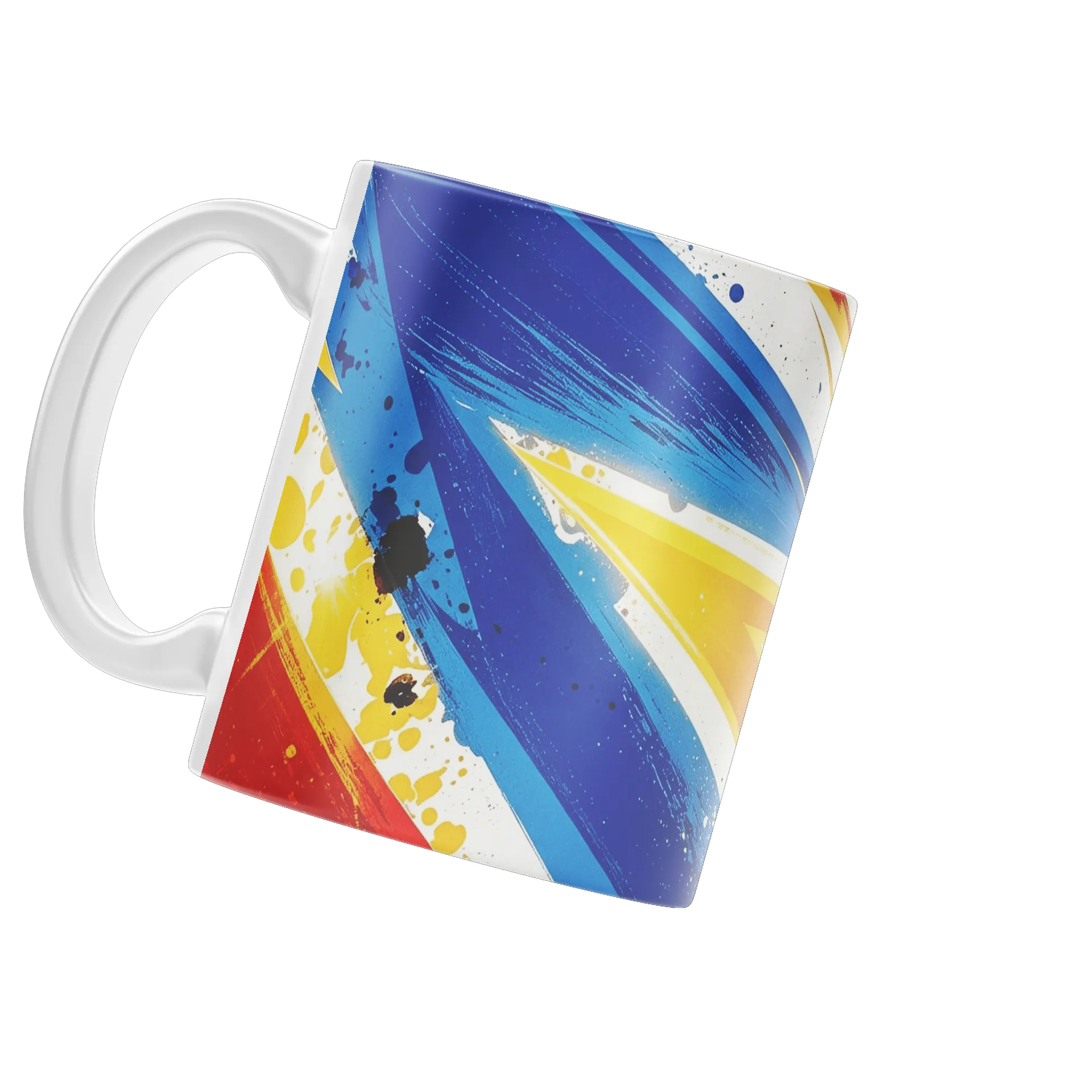 Caneca Porcelana Estampa Abstrata Color Block 325ml - Imagem 3