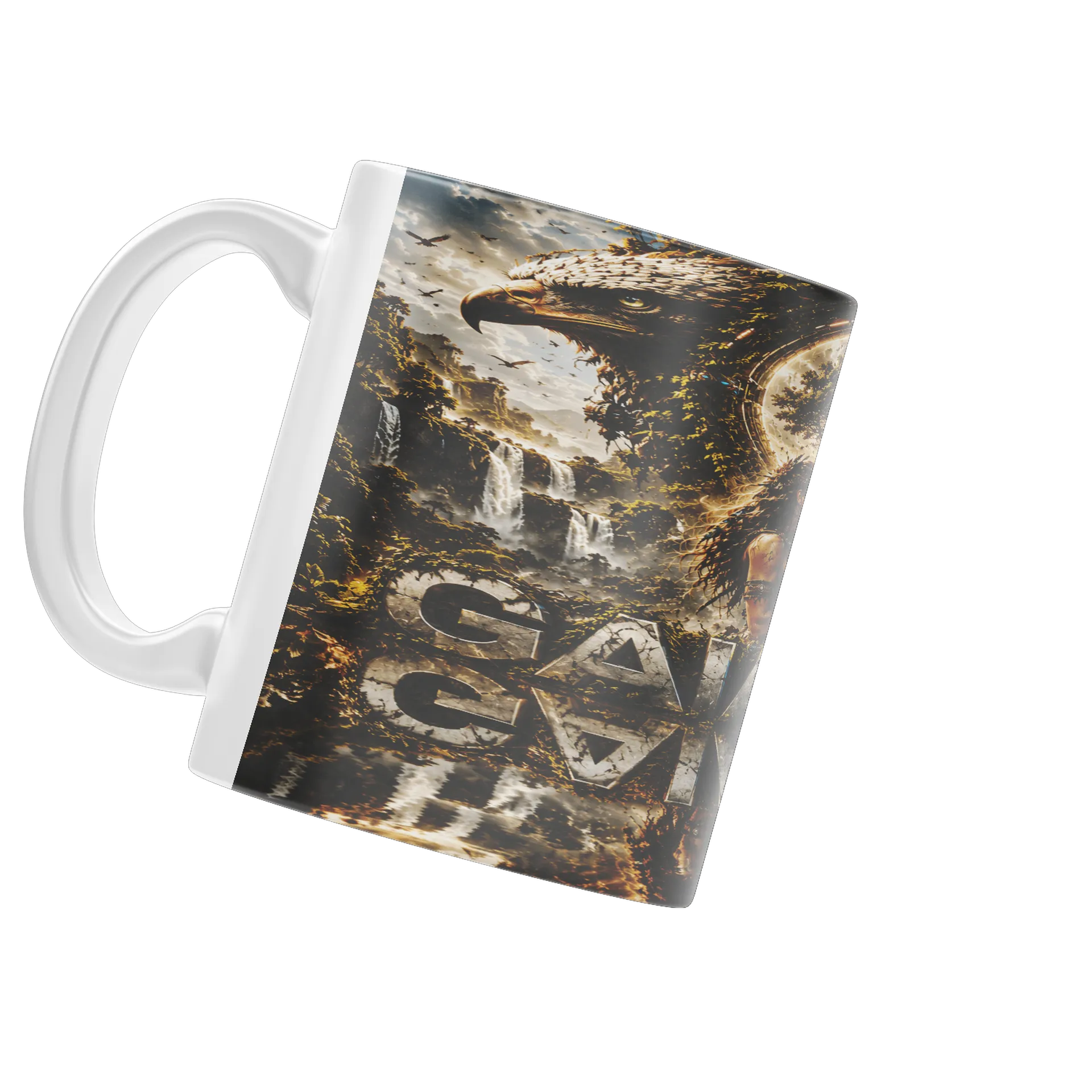 Caneca Porcelana Estampa Luta 325ml - Imagem 3