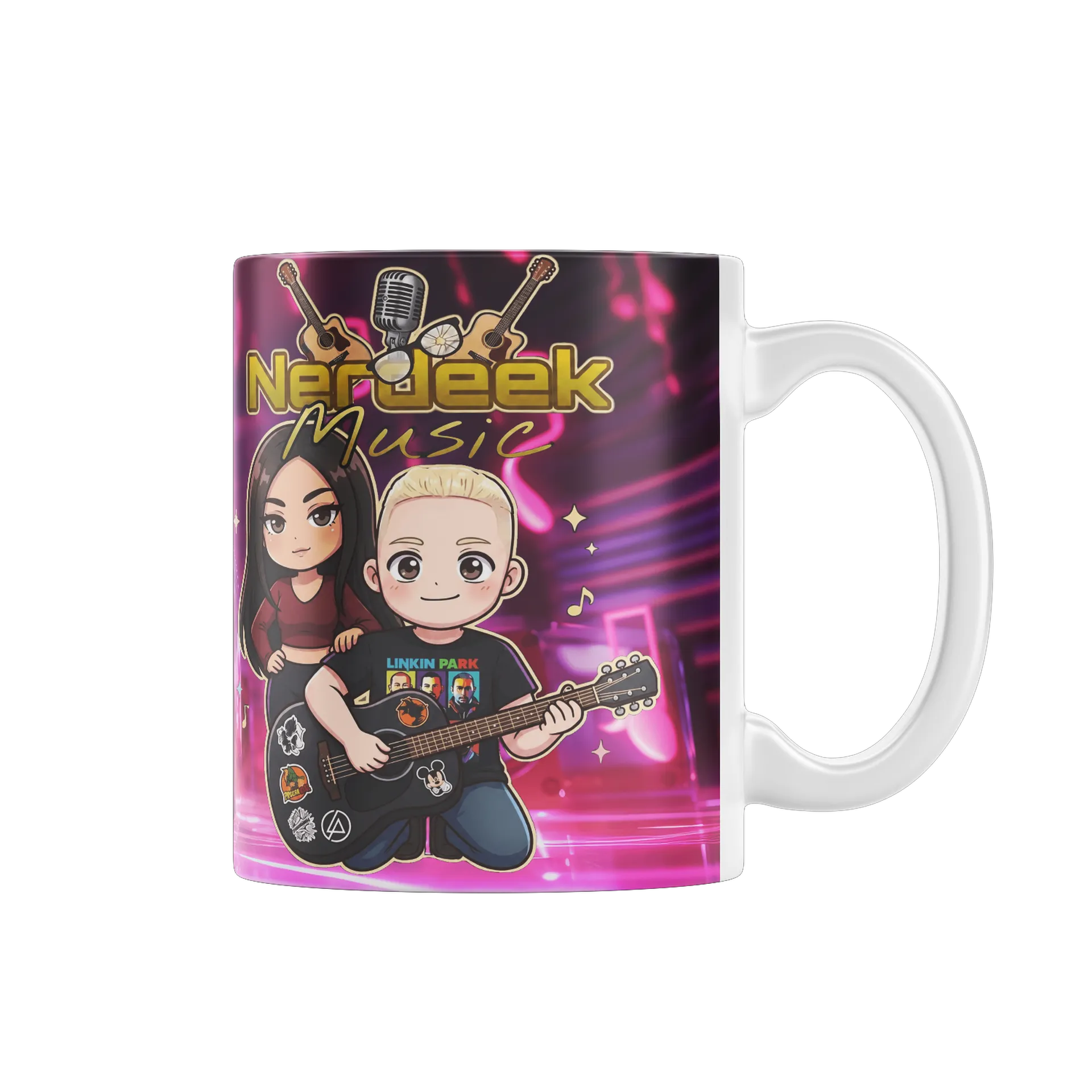 Caneca Nerdeek 3 Banda Rock 325ml - Imagem 1