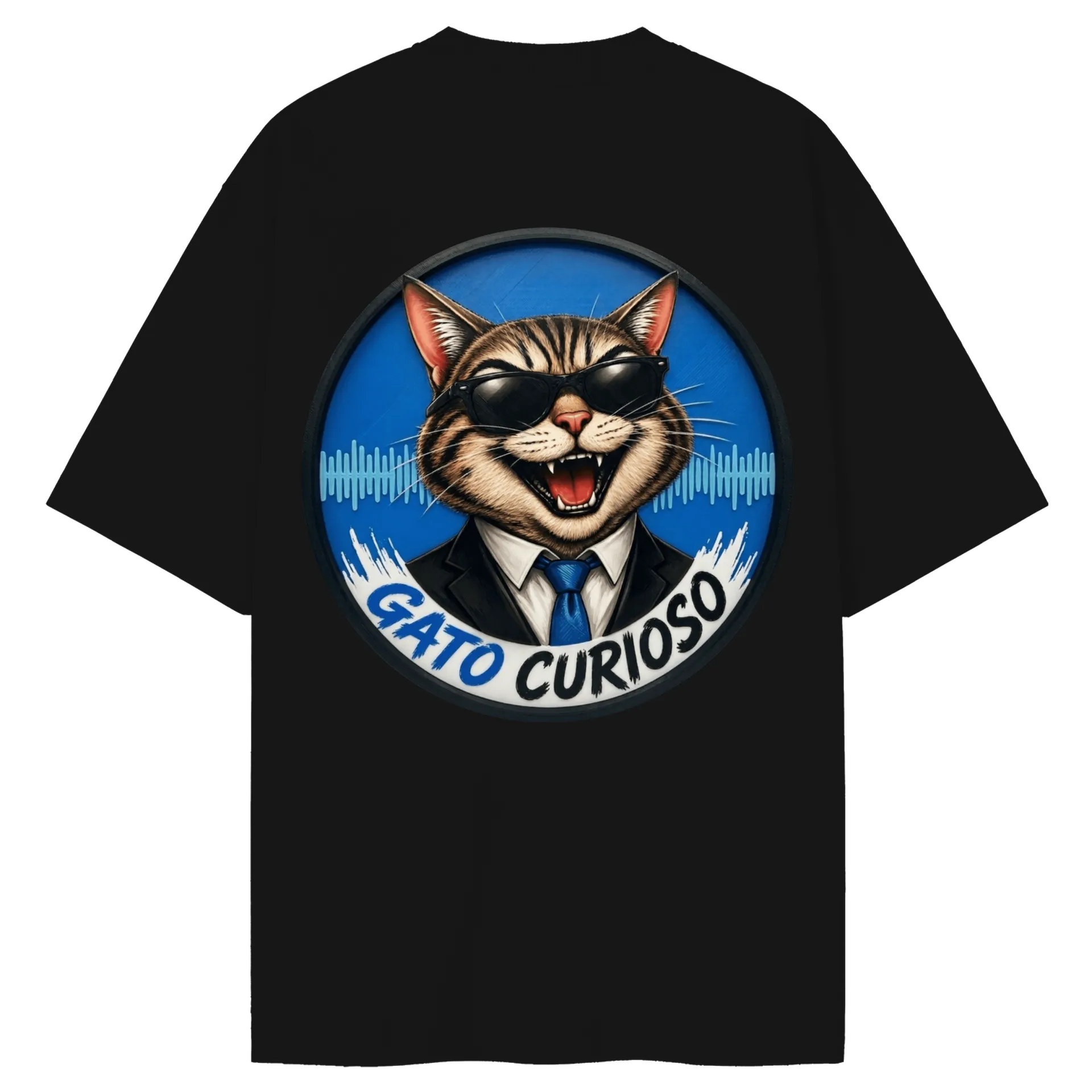 Camiseta Oversized de Gato Curioso  — imagem 2 de 6