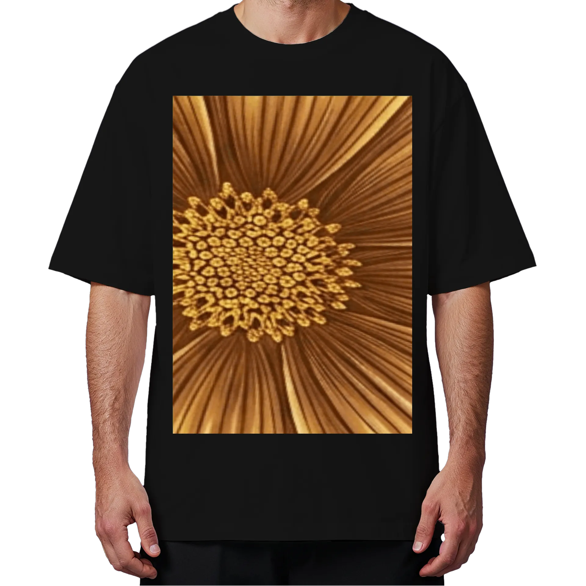 Camiseta Oversized Flor de Crochê Dourada 'Naychronstremers' - Imagem 4