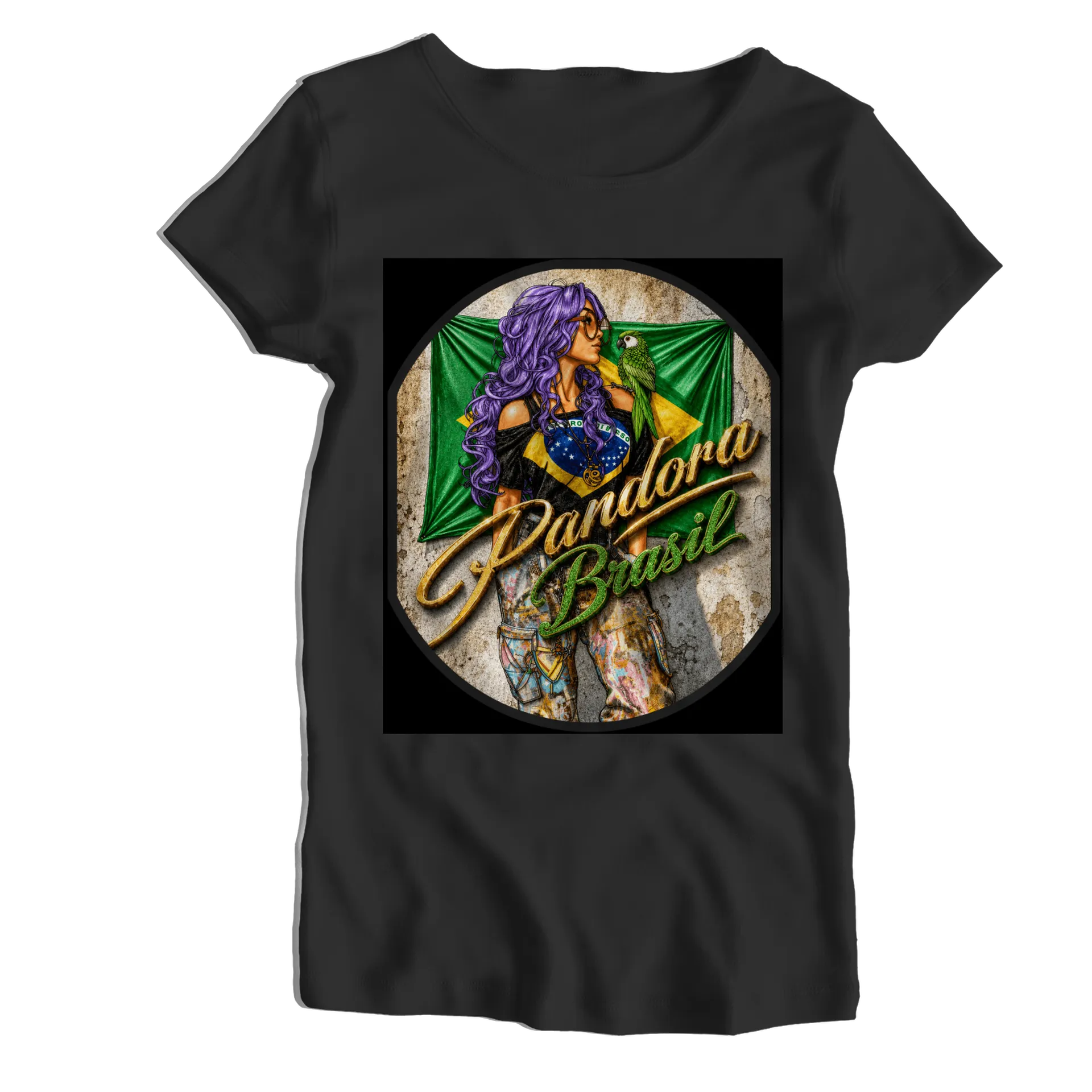 Camiseta Babylook Estampa Gatos Astronauta 100% Algodão - Imagem 1