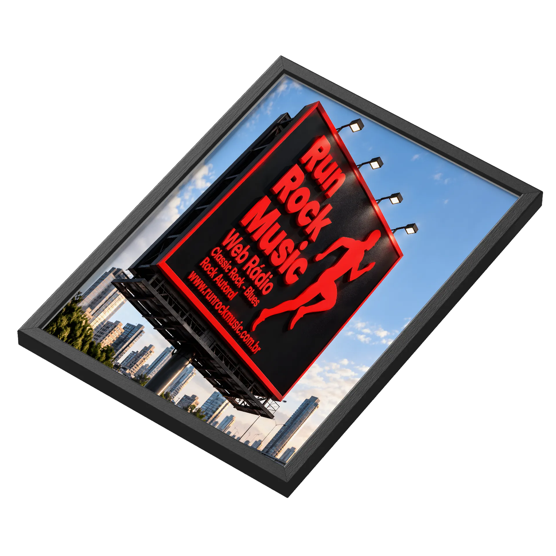Quadro Signage Run Rock Music A3 com Vidro MDF e Vidro de RUN ROCK MUSIC — imagem 3 de 3