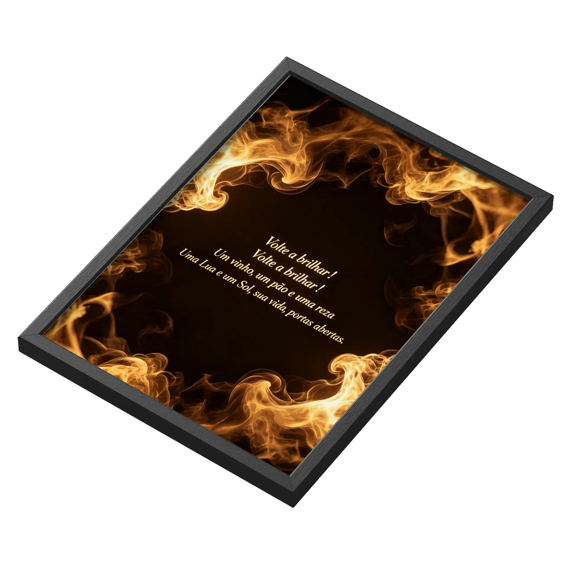 Quadro Poema Sofrido de Fogo A3 com Vidro MDF e Vidro - Imagem 3