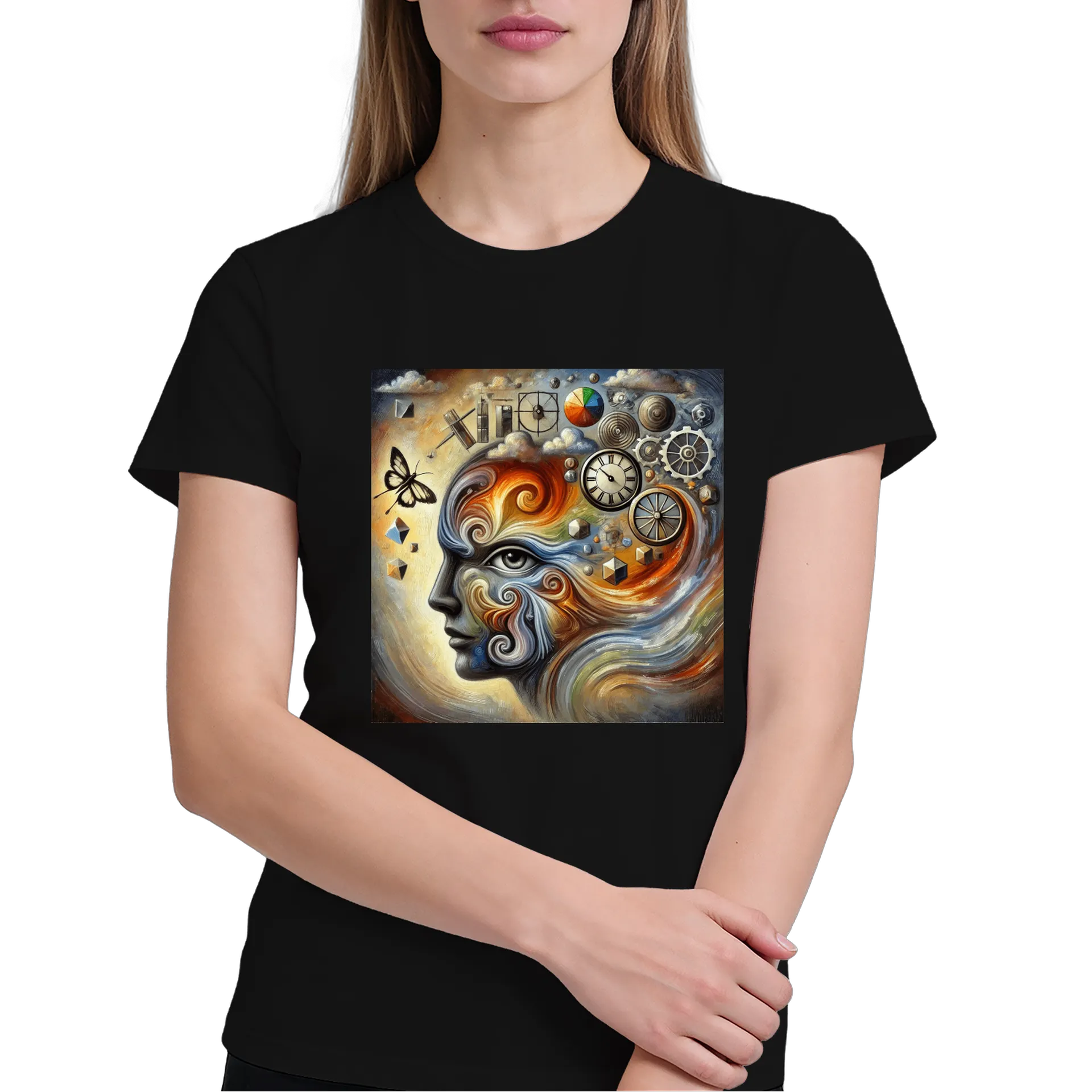 Camiseta Arte Abstrata Cores Quentes 100% Algodão - Imagem 4