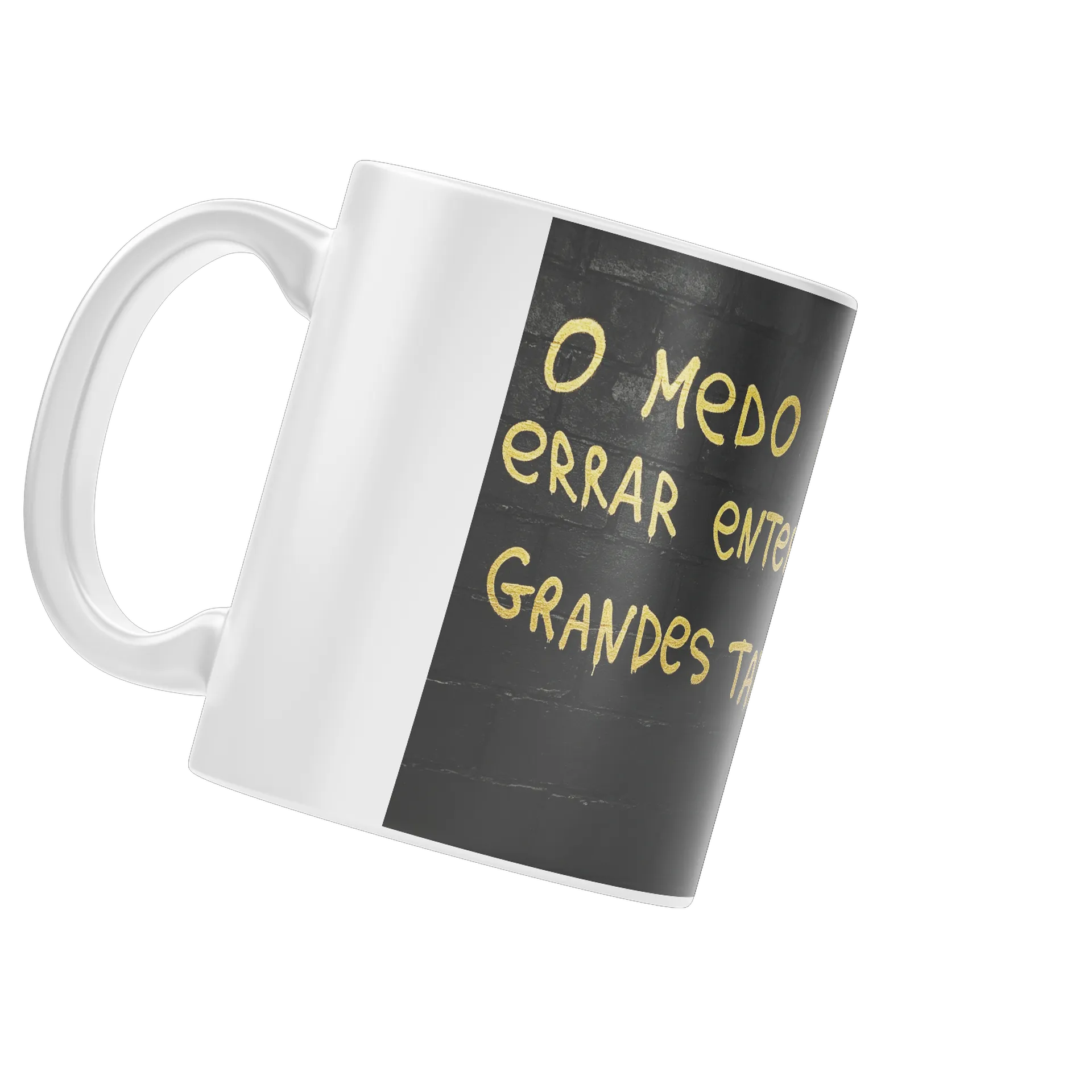 Caneca Porcelana Frases O Medo De Errar Terra Talentos 325ml - Imagem 4