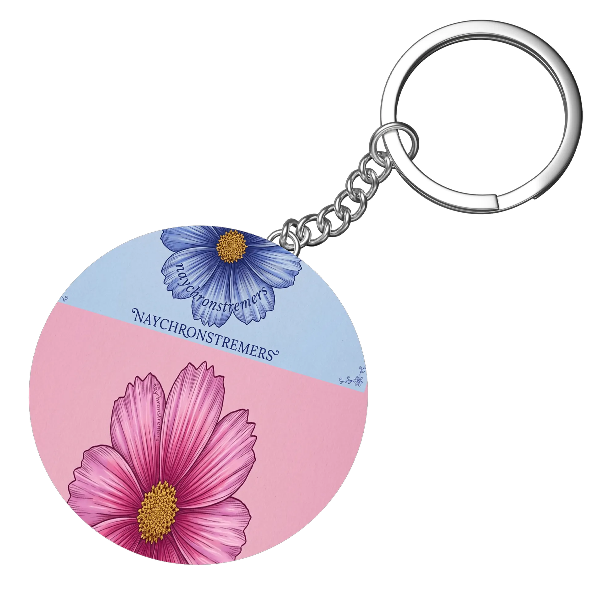 Chaveiro MDF Flores Ilustradas Naychronstreamers Floral - Imagem 3