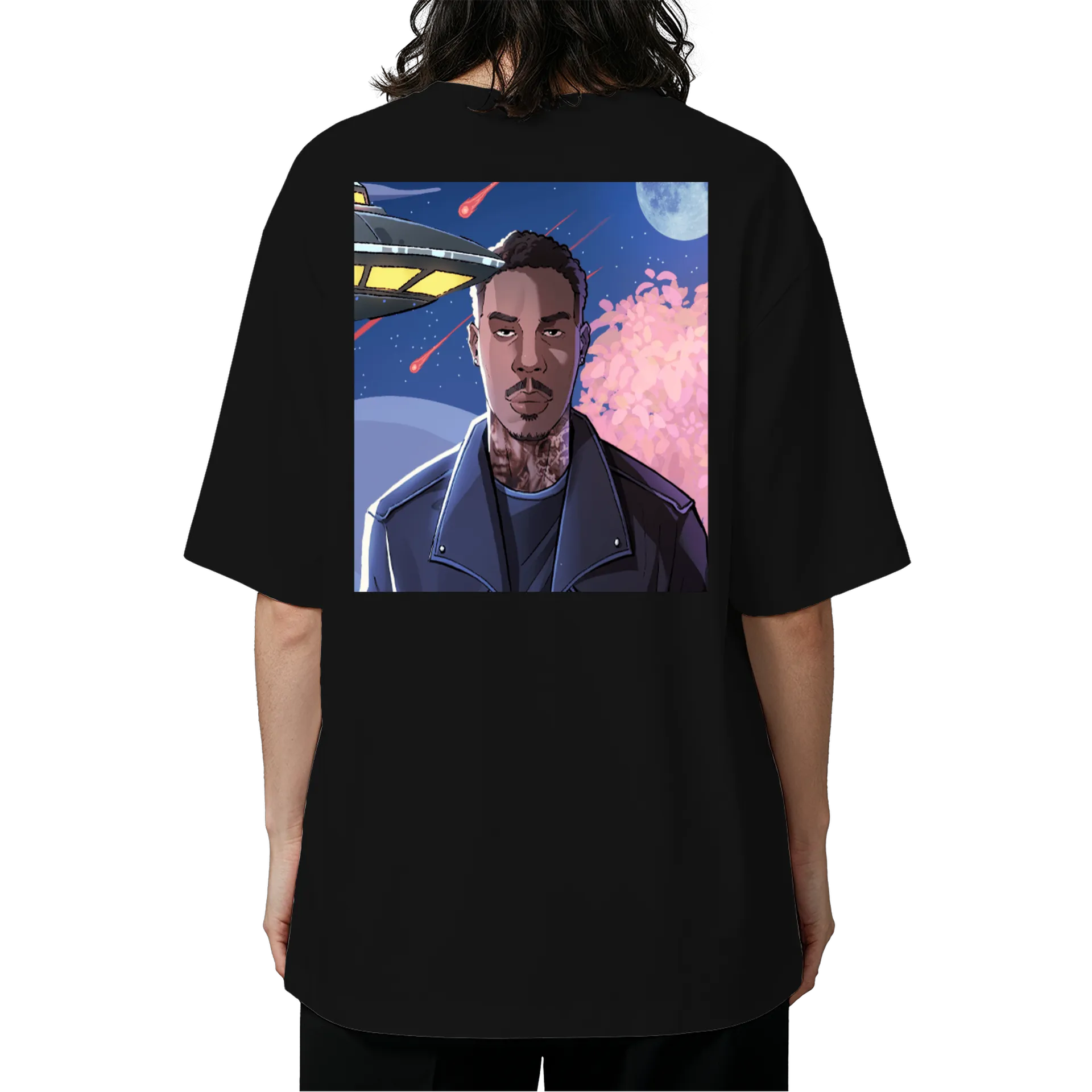 Camiseta Oversized  Estampa Space Cartoon - Imagem 5