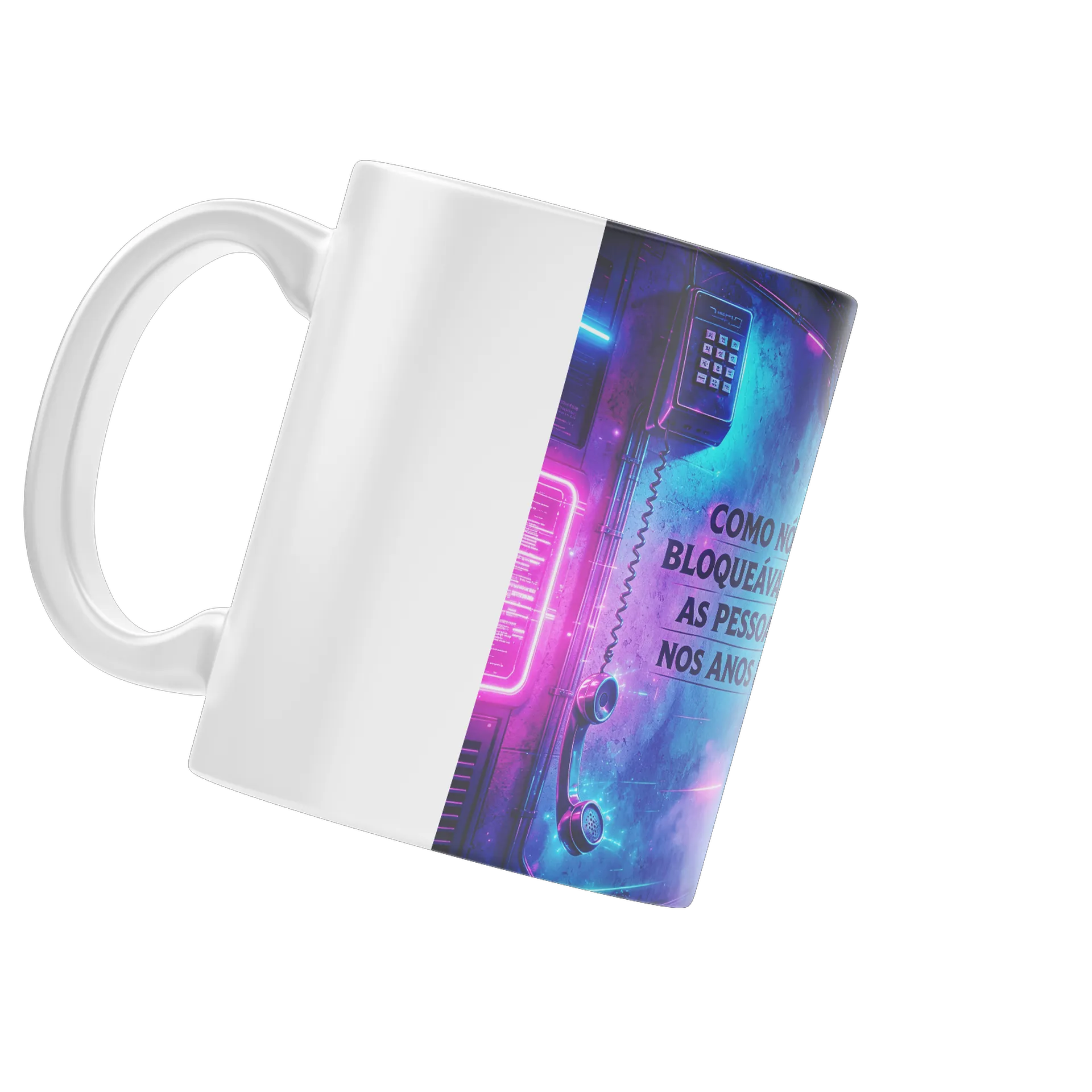 Caneca Porcelana Frase Neon 325ml - Imagem 3