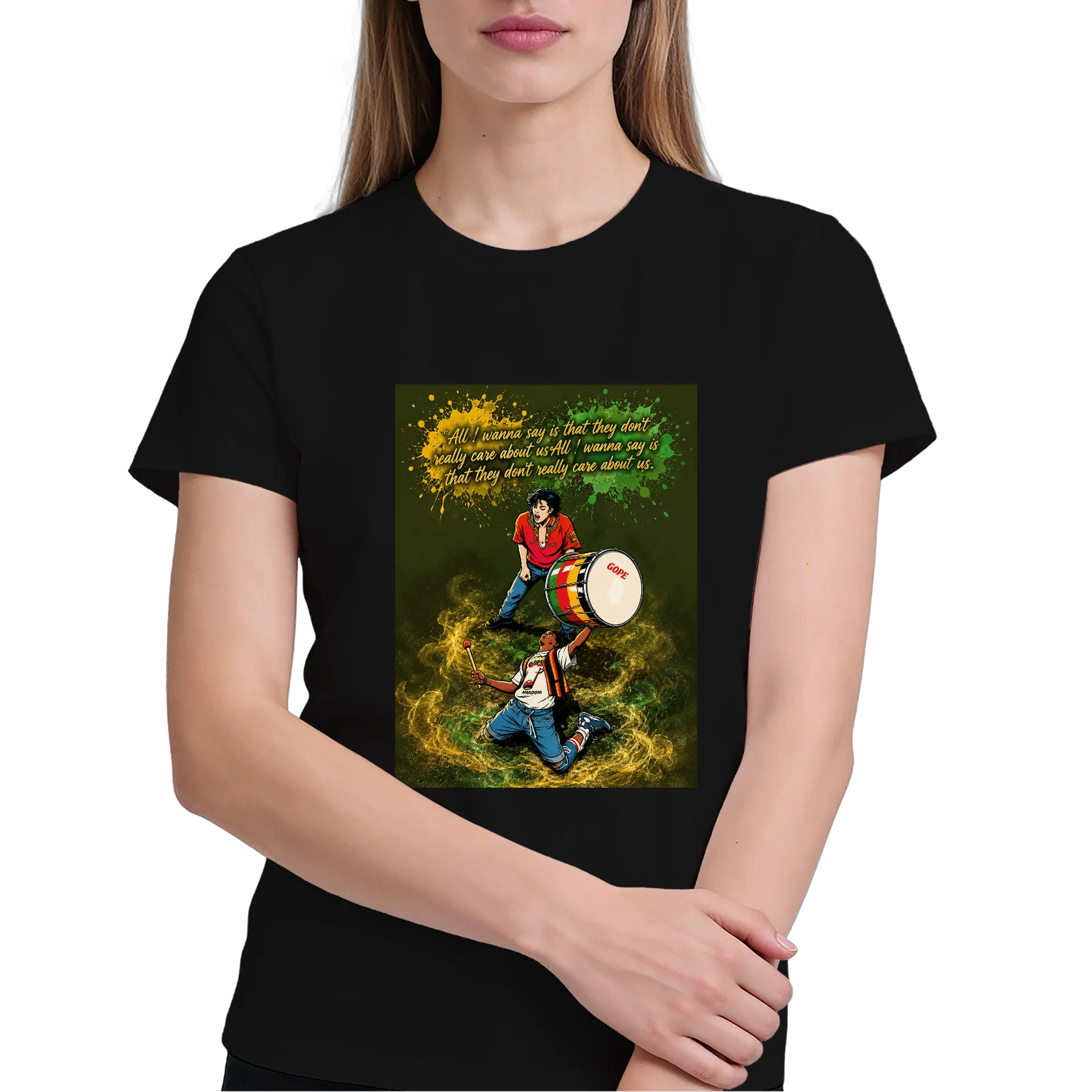 Camiseta Ilustração de Percussionistas Gope 100% Algodão - Imagem 3
