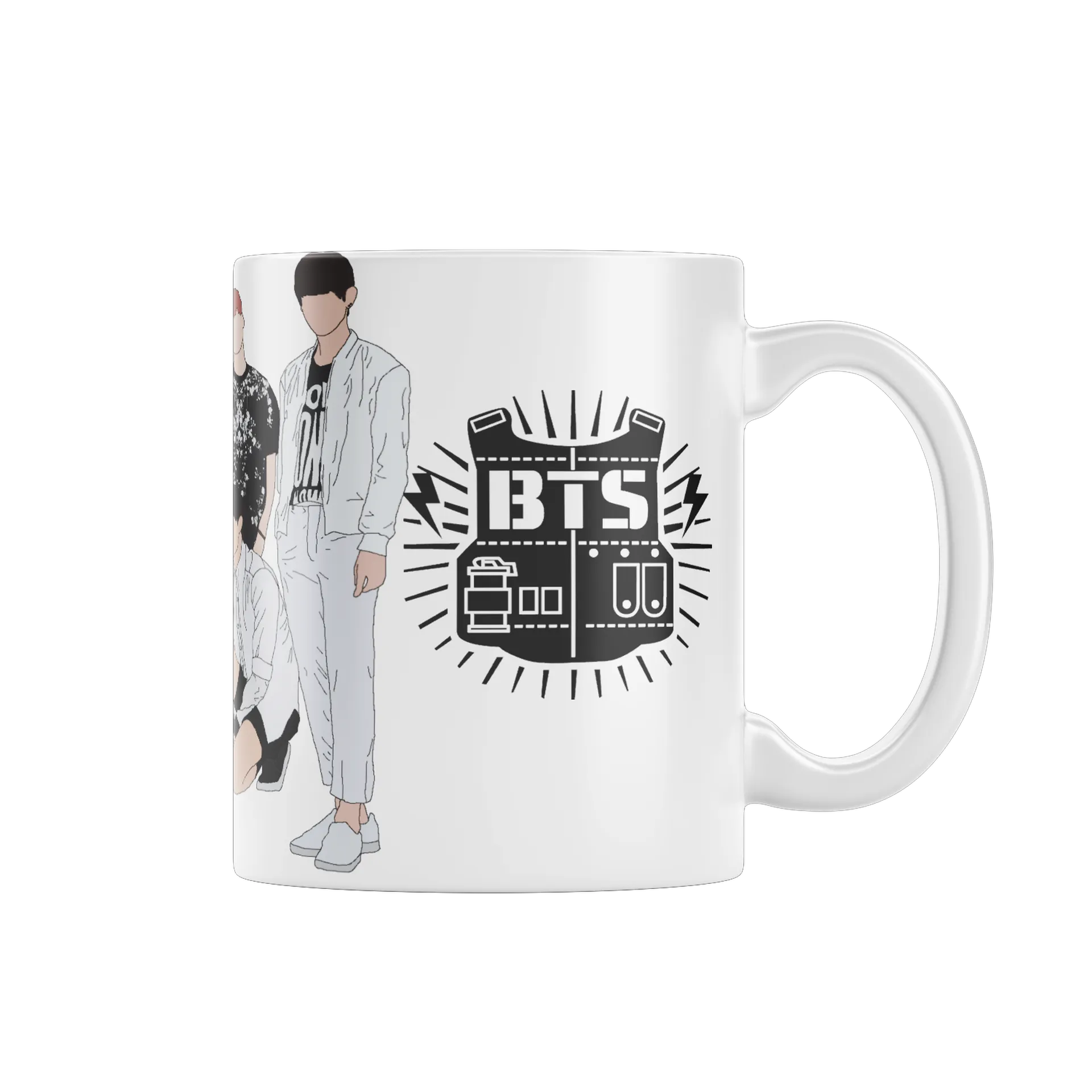 Caneca Porcelana Estampa Grupo Musical 325ml - Imagem 1