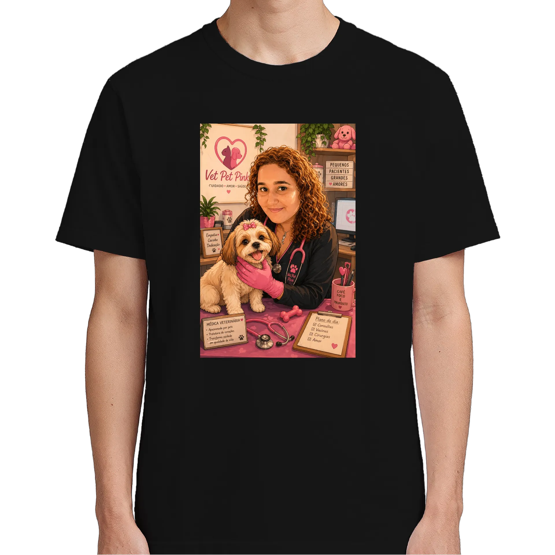 Camiseta Veterinária Pet Cuidado 100% Algodão - Imagem 5