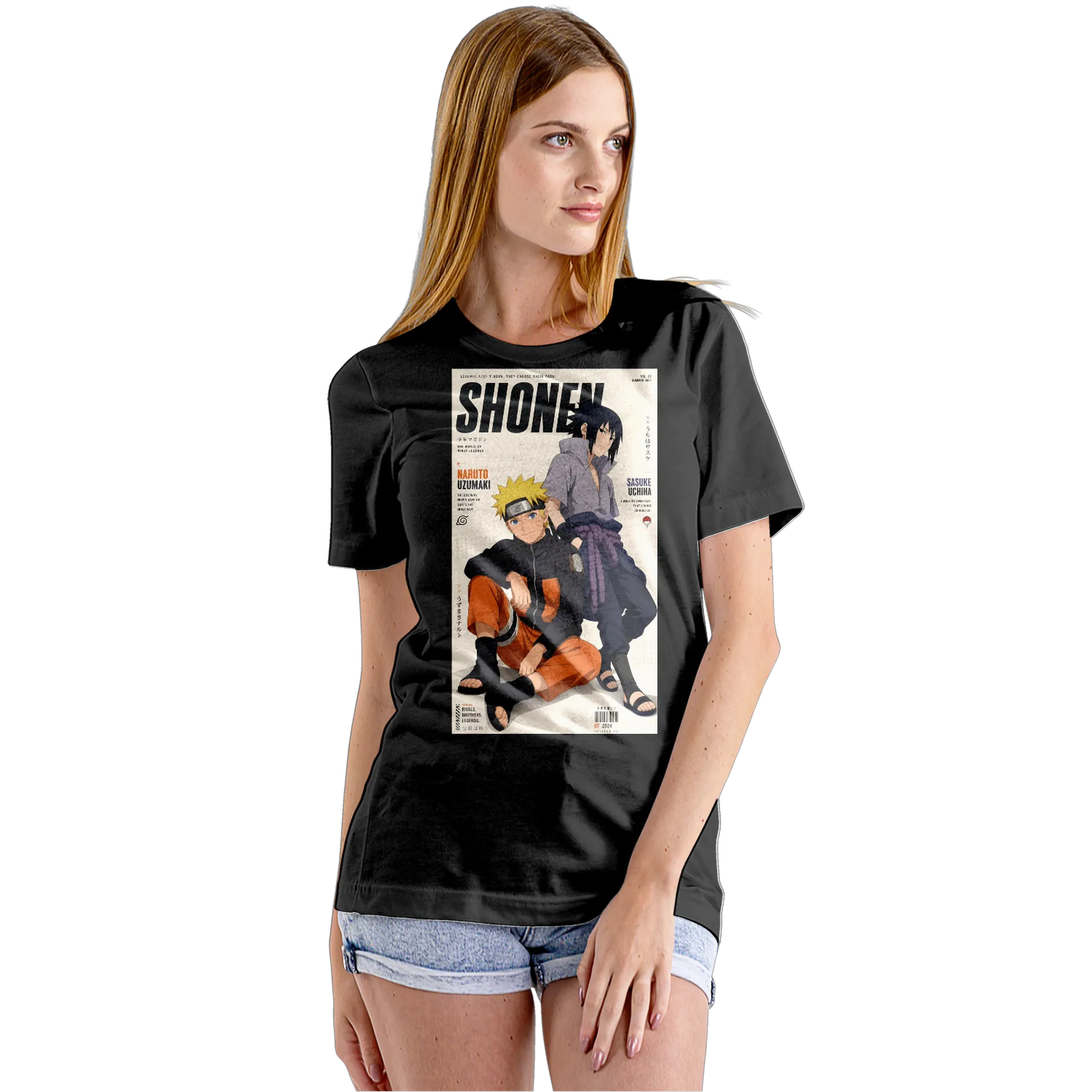 Camiseta Babylook Naruto e Sasuke Anime 100% Algodão - Imagem 5