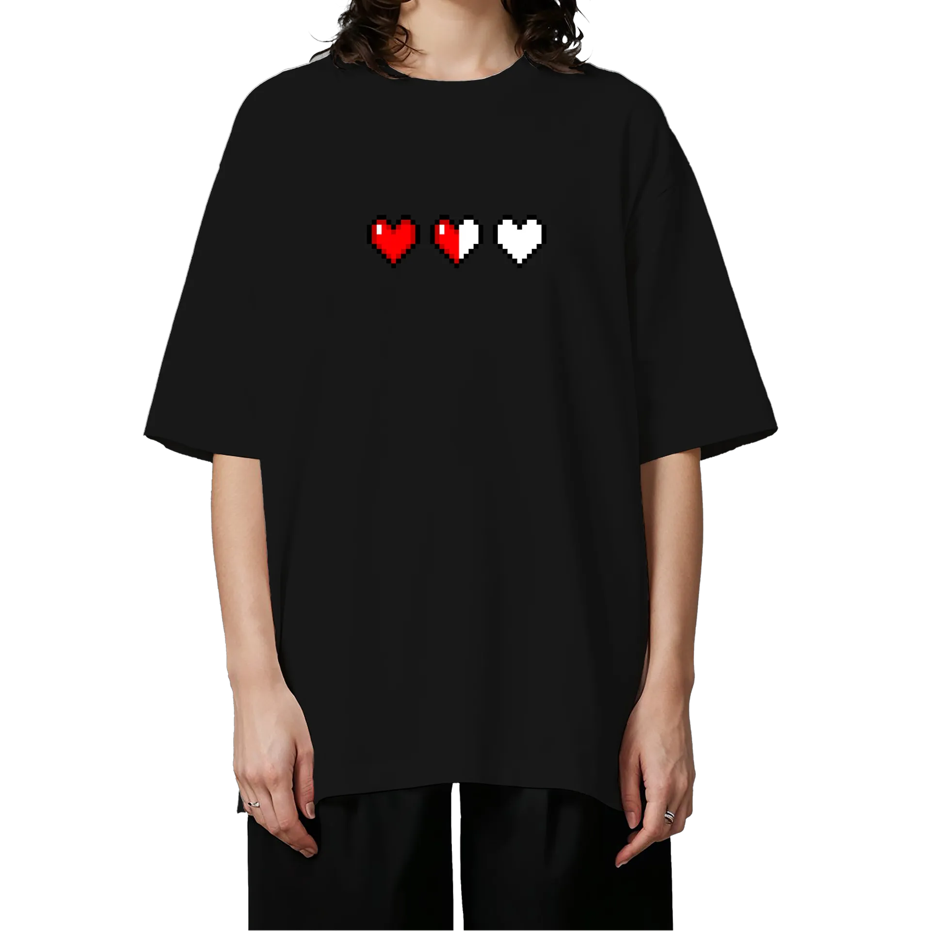 Camiseta Oversized Coração Pixel - Imagem 3