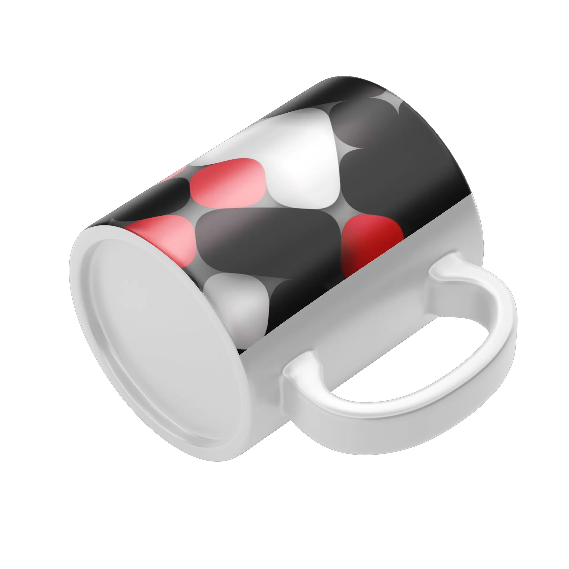 Caneca Doce Grafismo Vermelho Branco Preto 325ml - Imagem 4