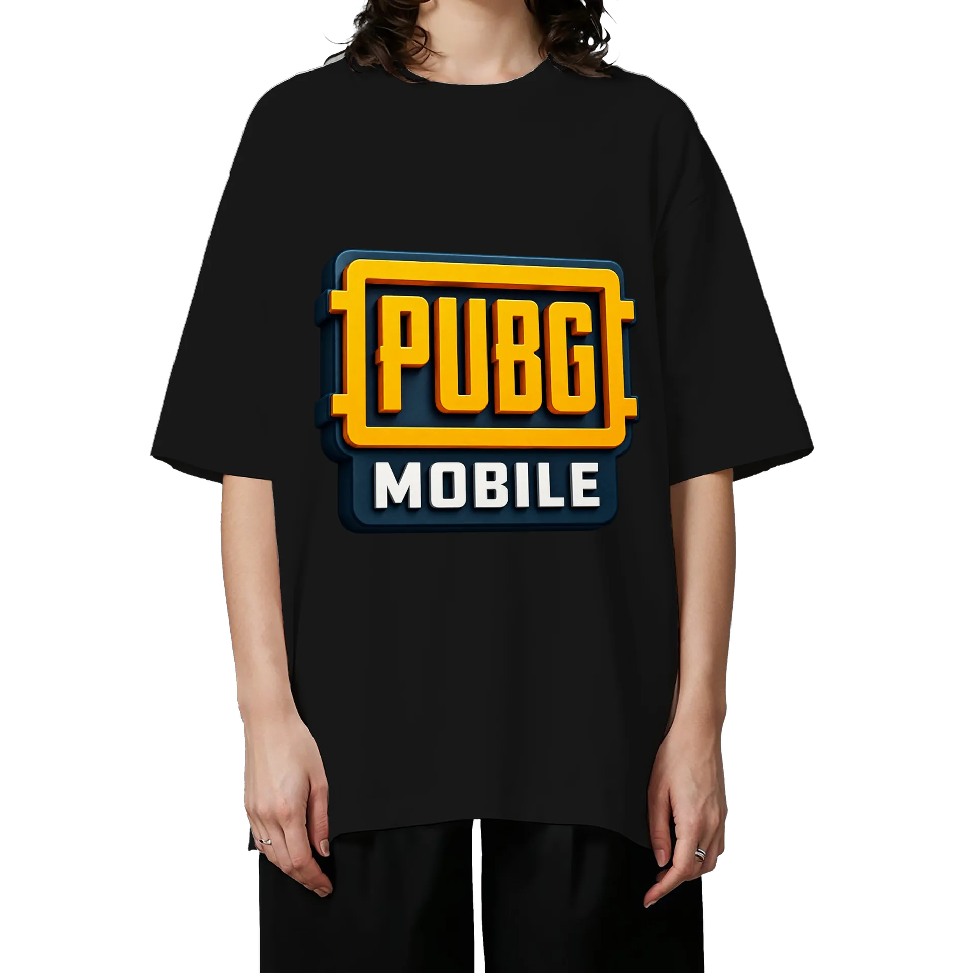 Camiseta Oversized Logotipo PUBG Mobile Tipográfico 3D - Imagem 3