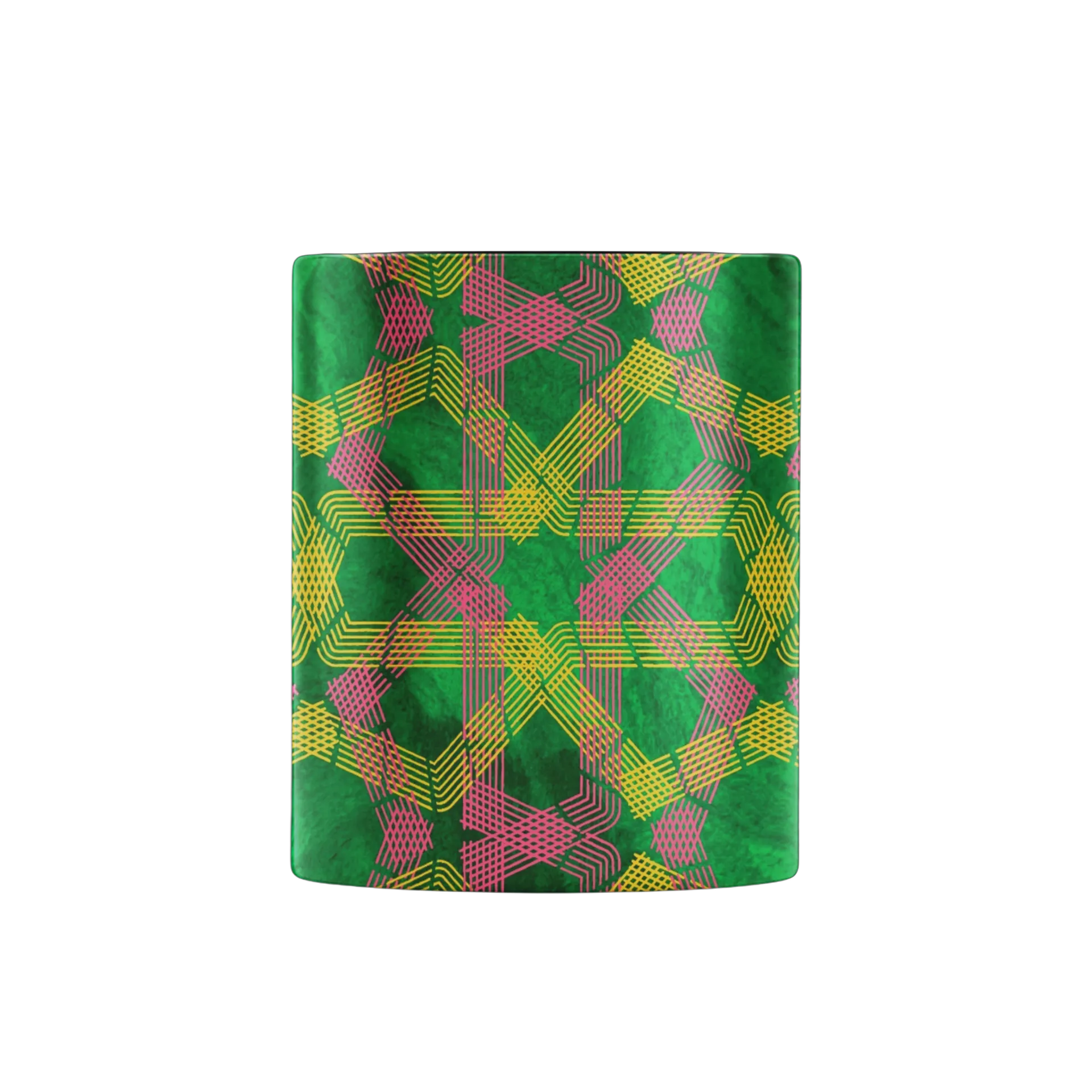 Caneca Porcelana Estampa Geométrica Verde Rosa 325ml - Imagem 2
