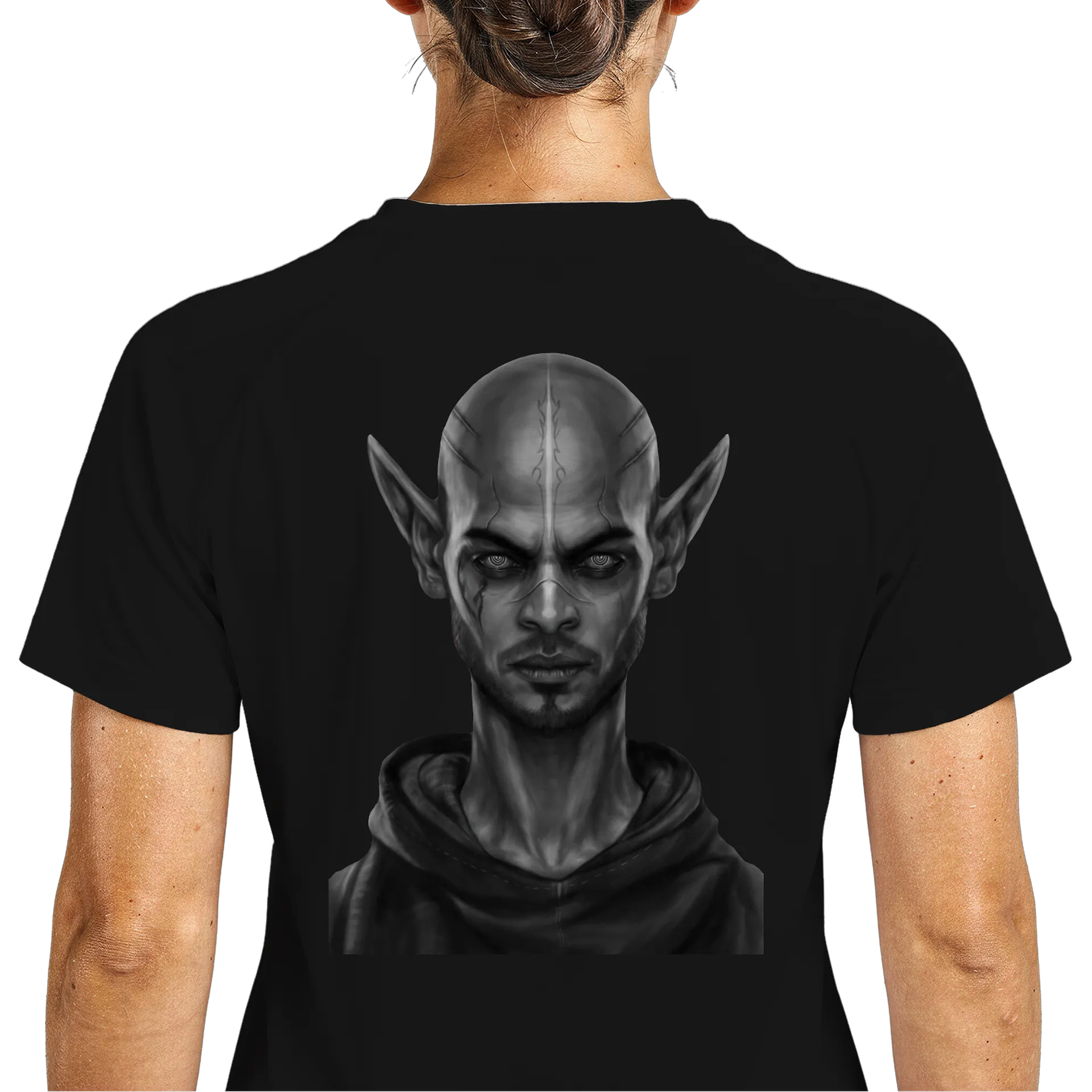 Camiseta Dry Fit Elfo Realista em Preto e Branco 100% - Imagem 6