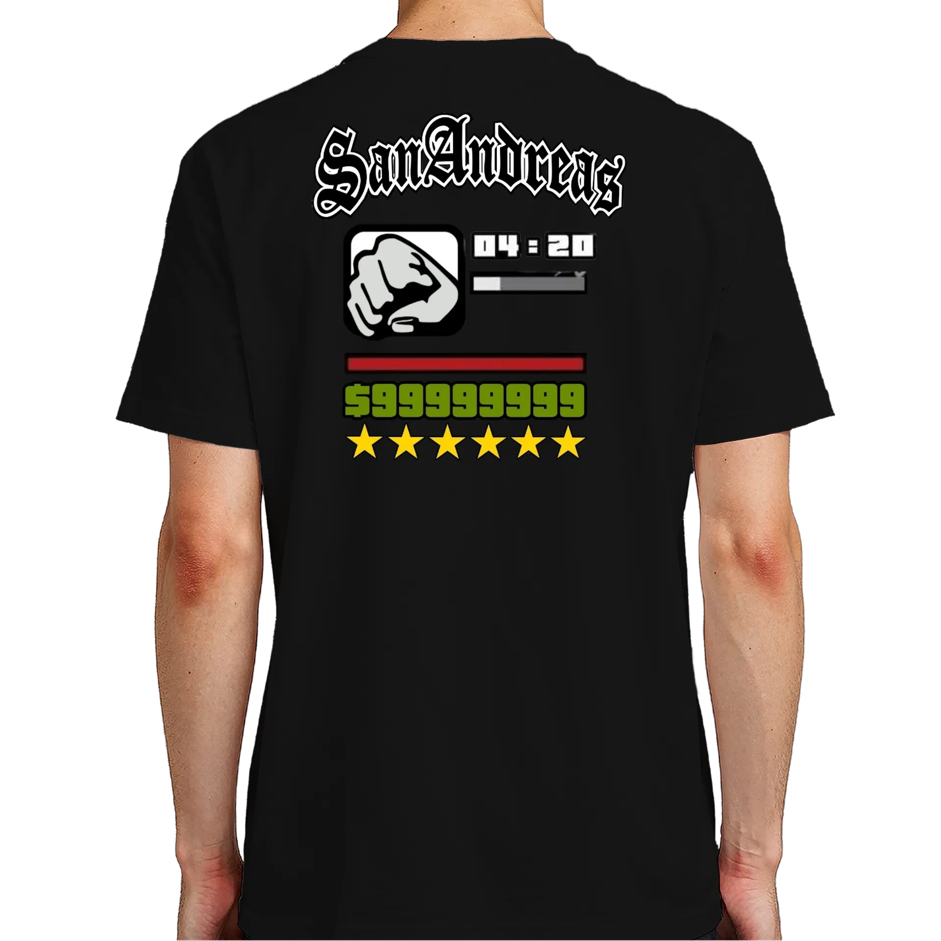 Camiseta San Andreas Estampa Tipográfica 100% Algodão - Imagem 7