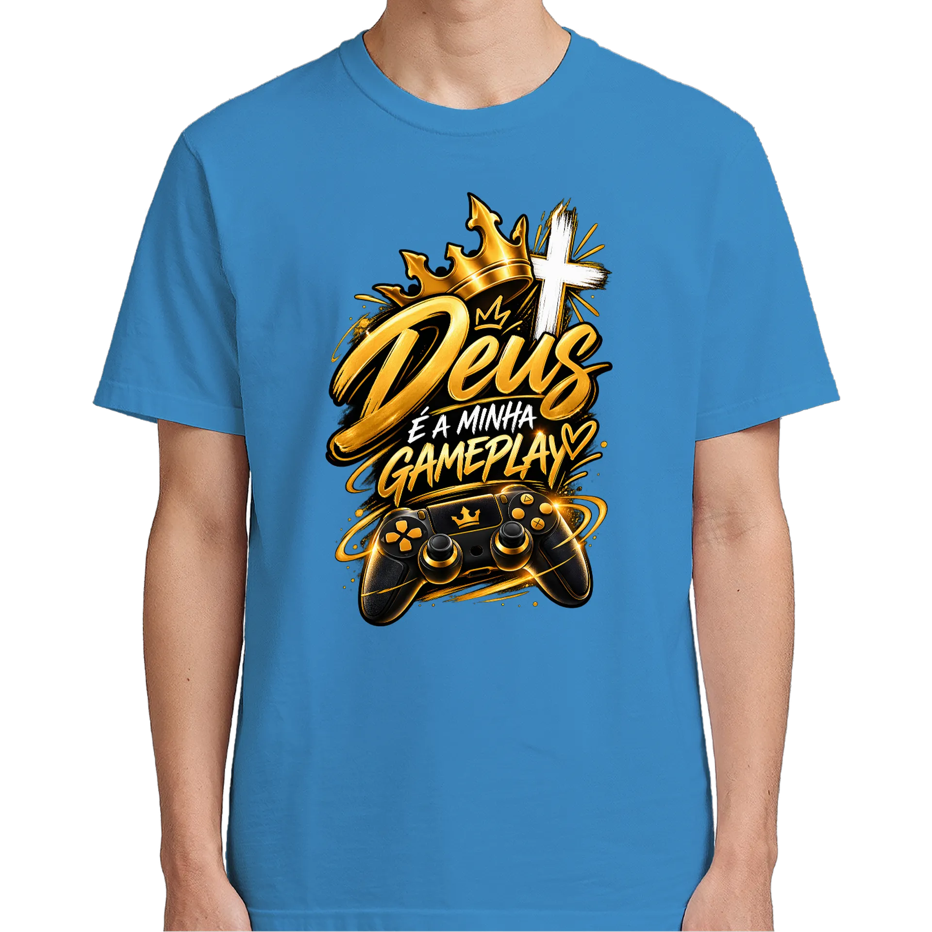 Camiseta Estampa Tipográfica 'Deus é a Minha Gameplay' de LivesDoPapai — imagem 4 de 6