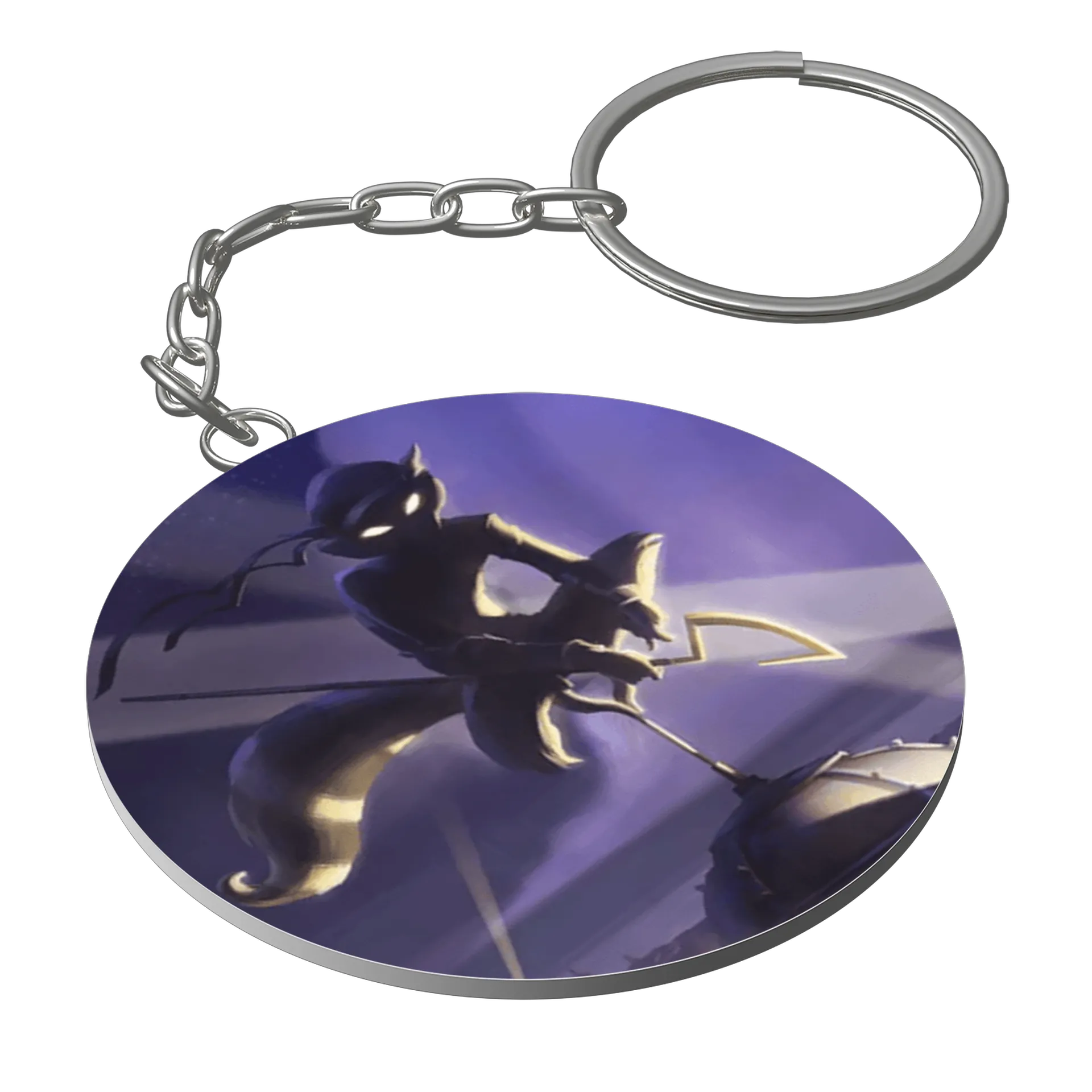 Chaveiro MDF Personagem Silhueta Noturna 5x5cm - Imagem 1