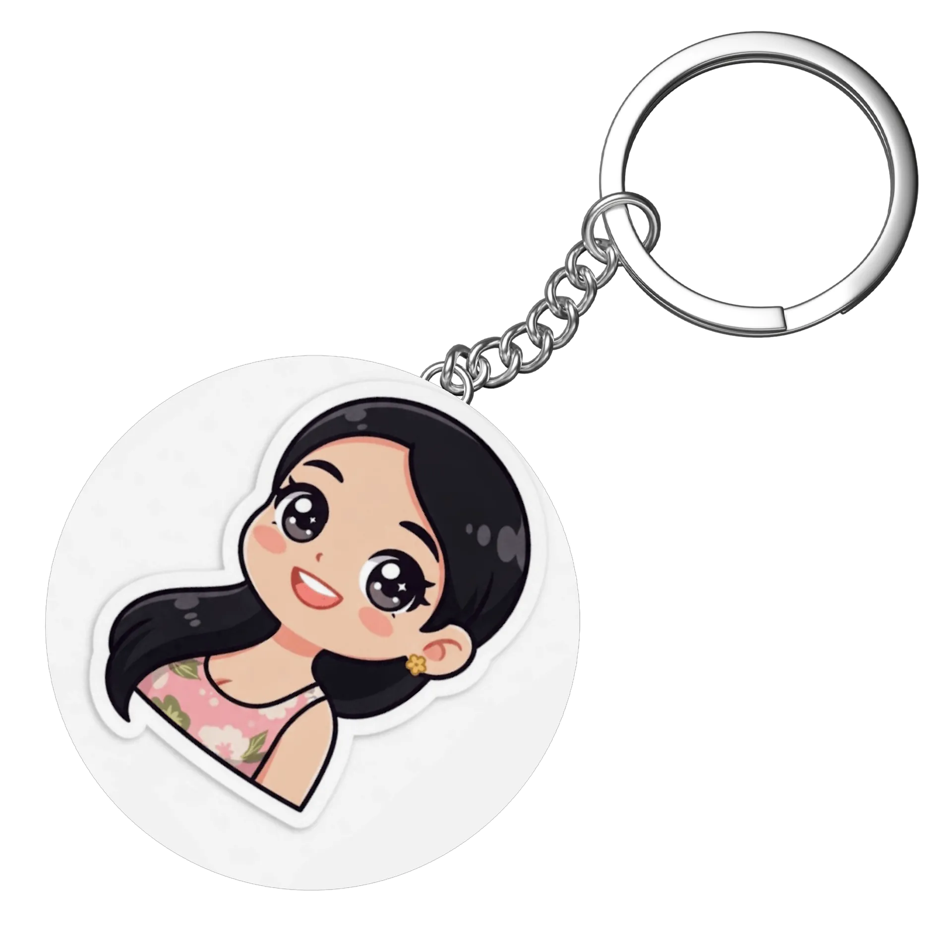 Chaveiro MDF Personagem Feminina Estilo Anime Colorido - Imagem 3
