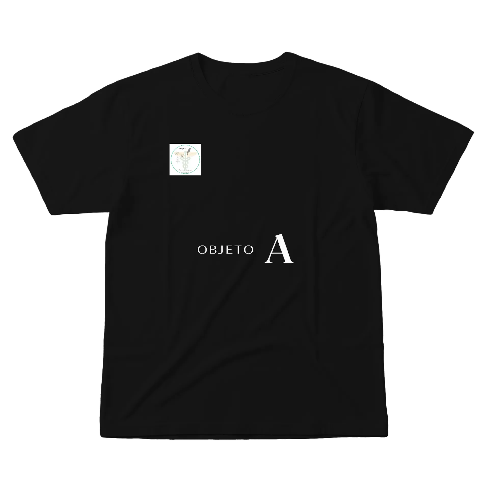 Camiseta Estampa Objeto A 100% Algodão Preto - Imagem 1