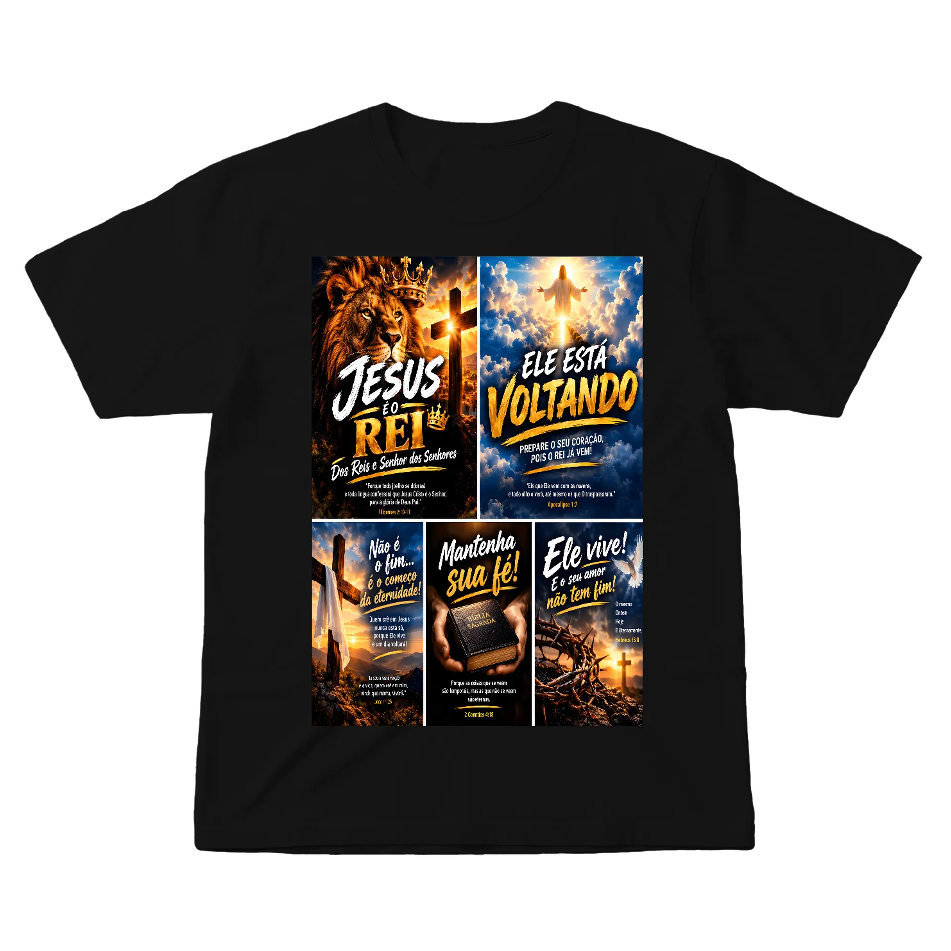Camiseta com Estampa cristã várias cores,100% Algodão de Oliver — imagem 1 de 6