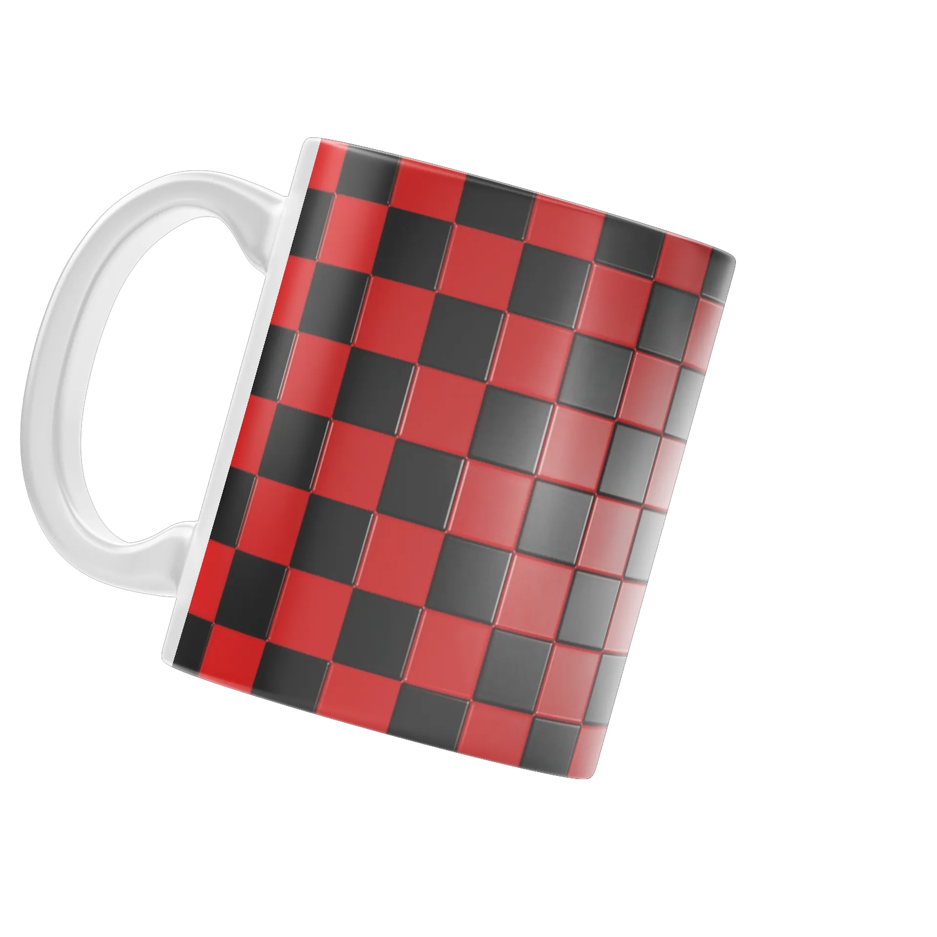 Caneca Xadrez Vermelho Preto  - Imagem 3