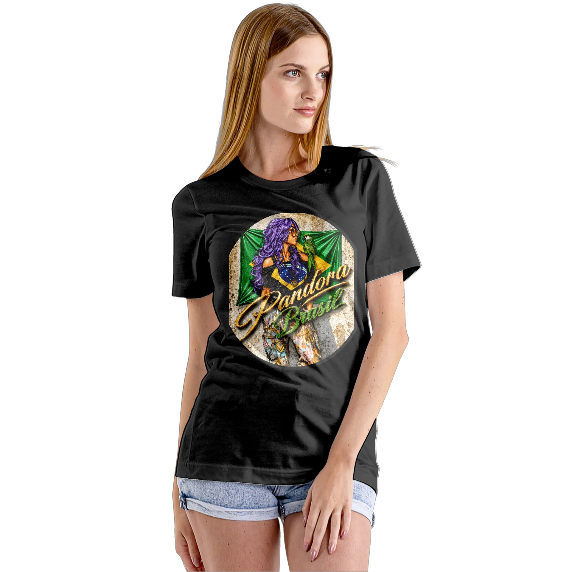 Camiseta Babylook Estampa Gatos Astronauta 100% Algodão - Imagem 5
