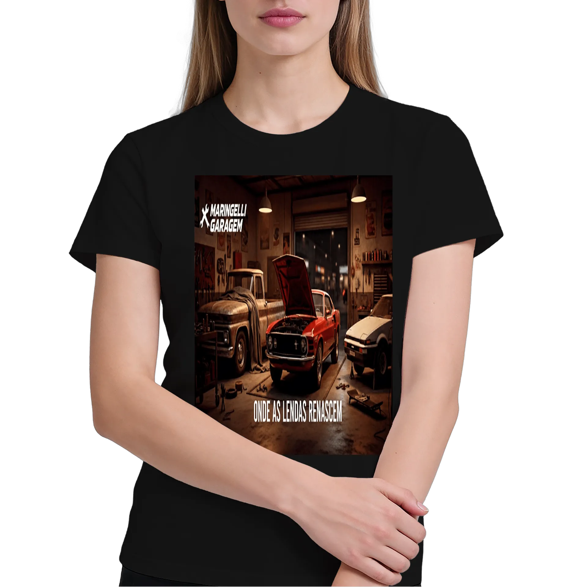Camiseta Máquina Garagem 100% Algodão Preto - Imagem 4