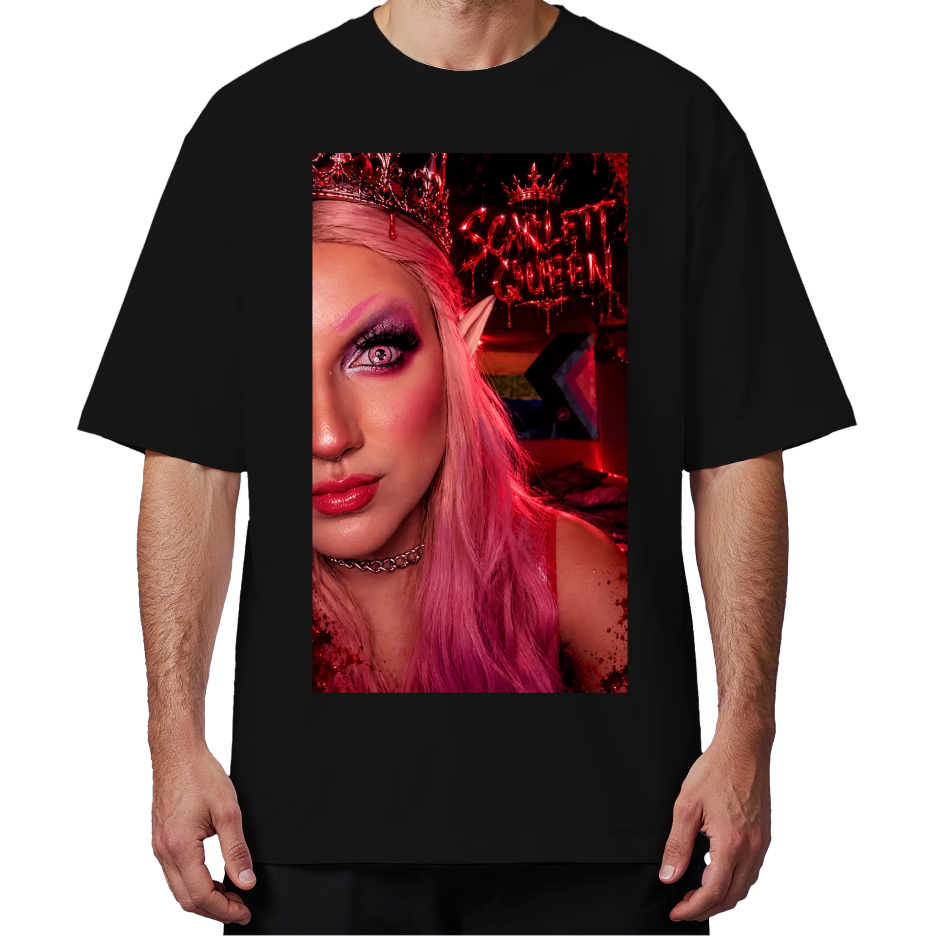 Camiseta Oversized Dragão Vermelho 100% Algodão de Scarllett Queen — imagem 4 de 6