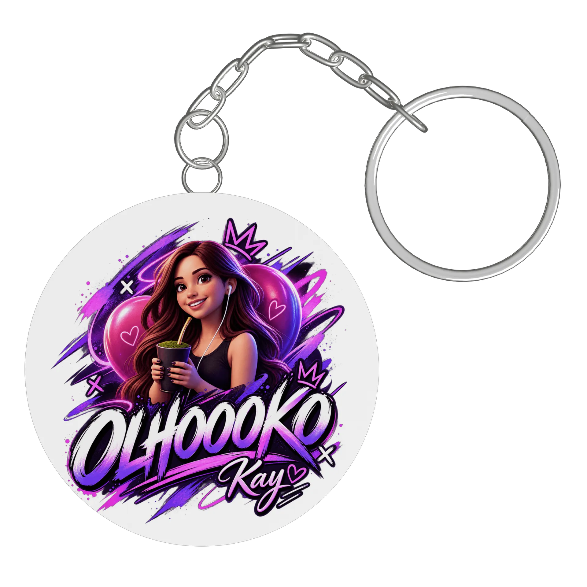 Chaveiro MDF Kay Olhooko Estampa estampa personalizada - Imagem 3