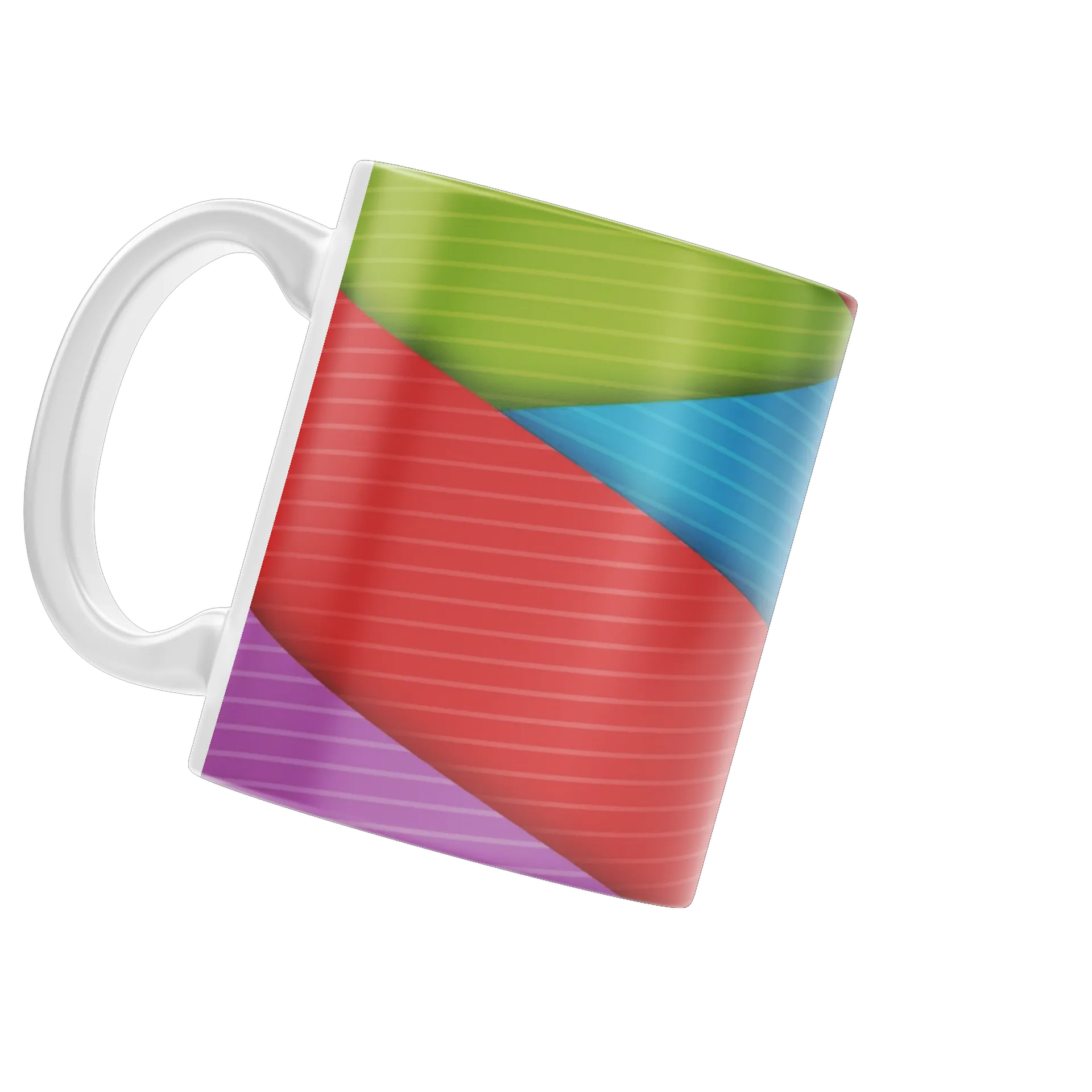 Caneca Porcelana Estampa Abstrata Colorida 325ml - Imagem 3