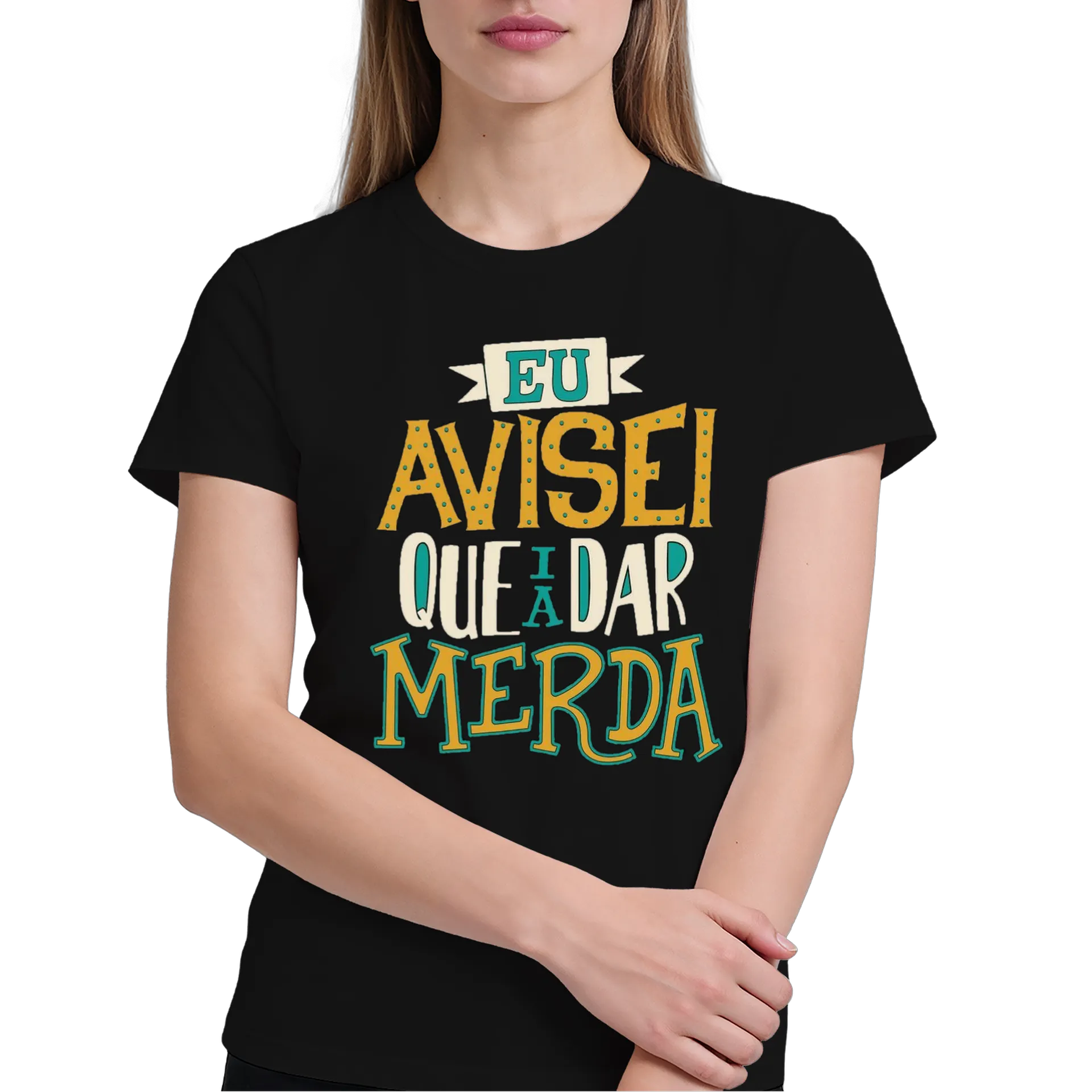 Camiseta Estampa Tipográfica Eu Avisei 100% Algodão - Imagem 4