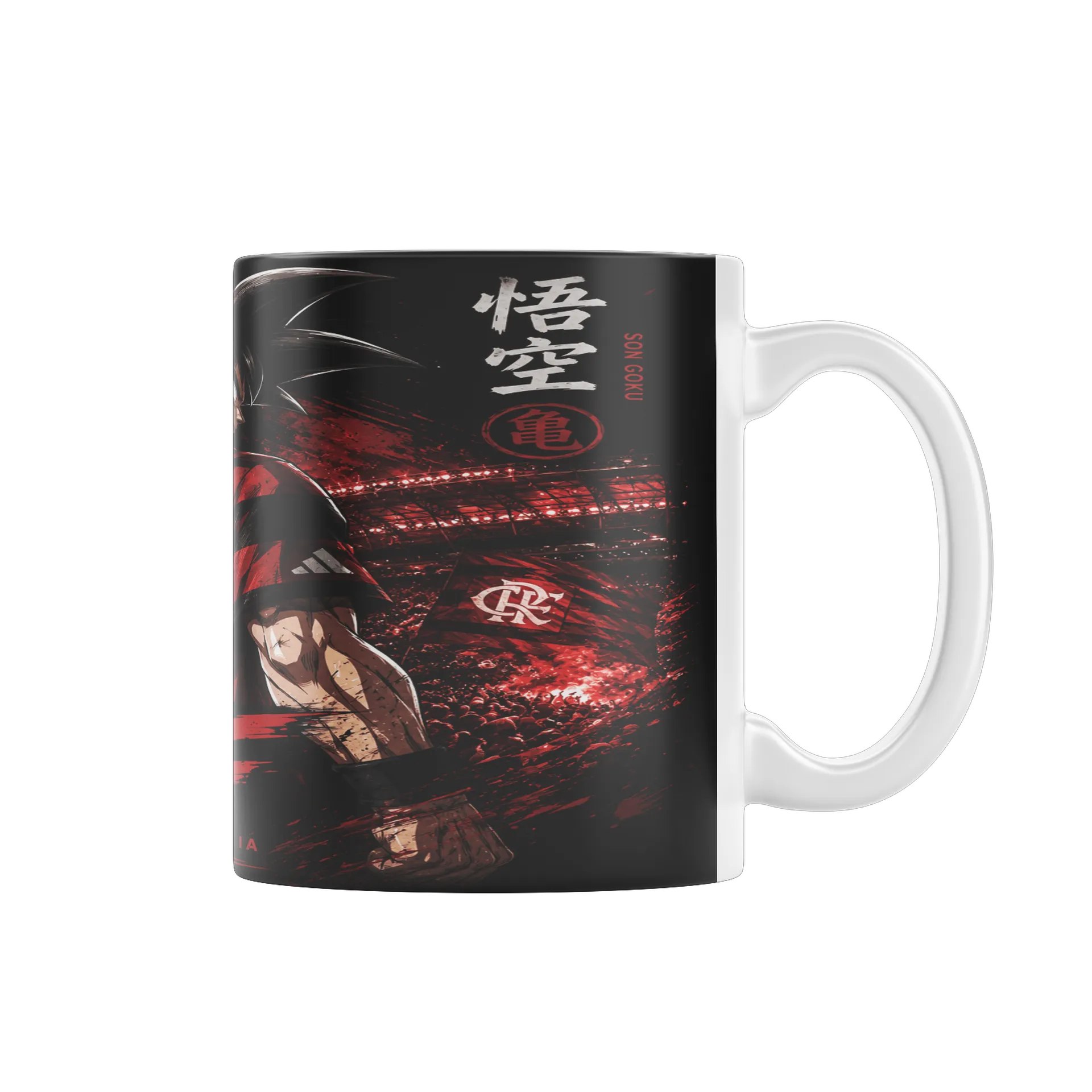Caneca Porcelana Goku Flamengo 325ml - Imagem 1