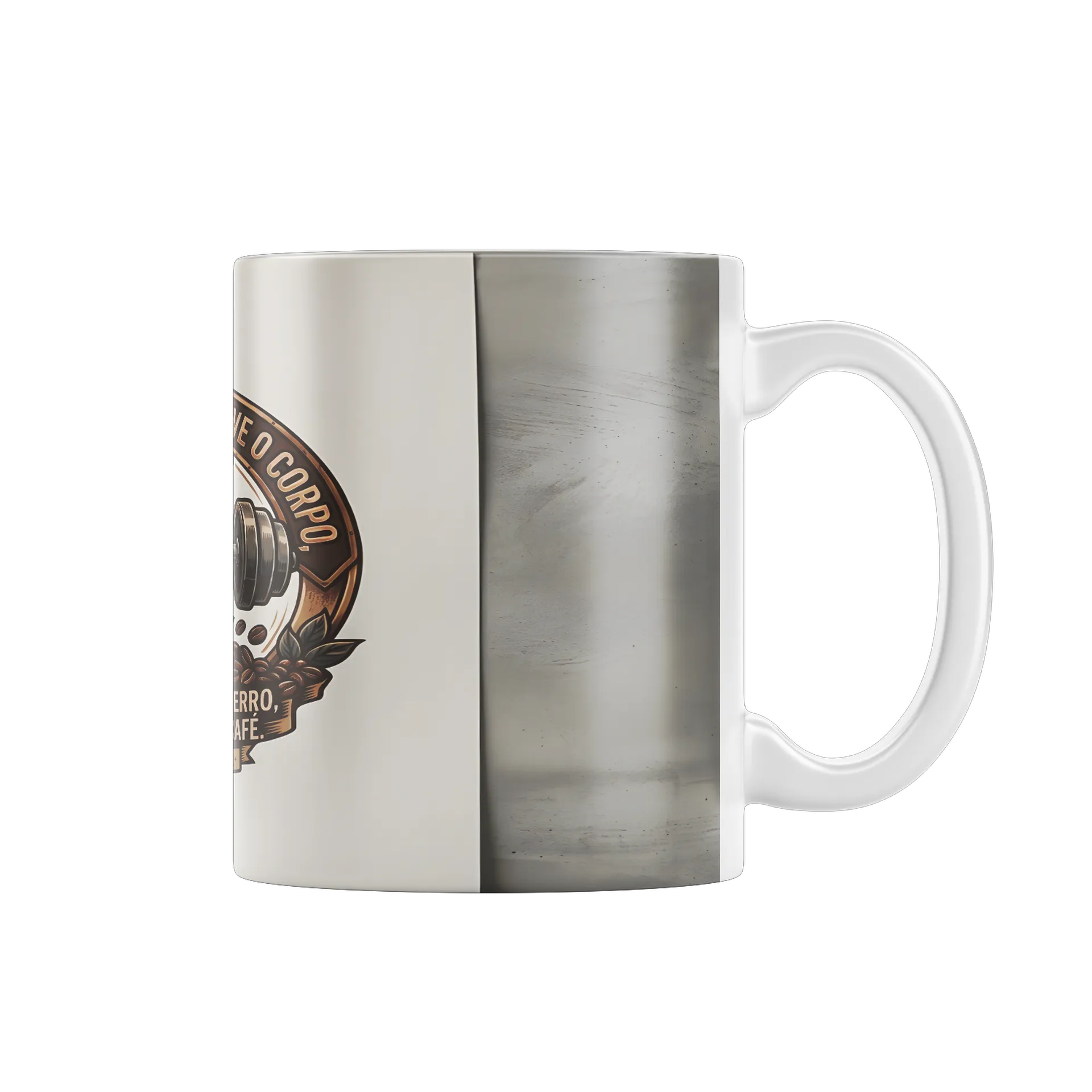 Caneca Estampa Tipográfica Halter e Café Retrô 325ml de HARDZONE — imagem 1 de 4