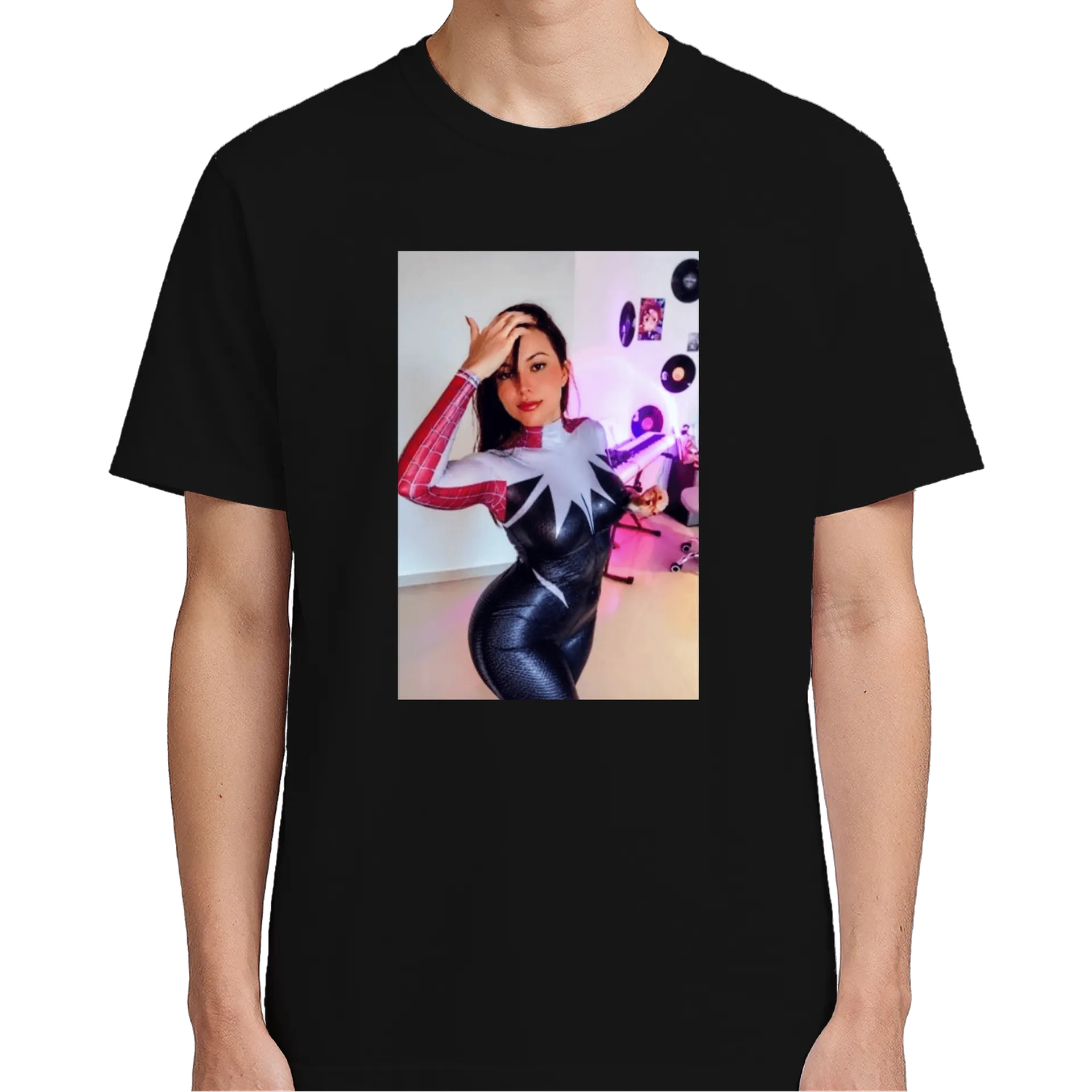 Camiseta Spider Girl 100% Algodão Preto - Imagem 4