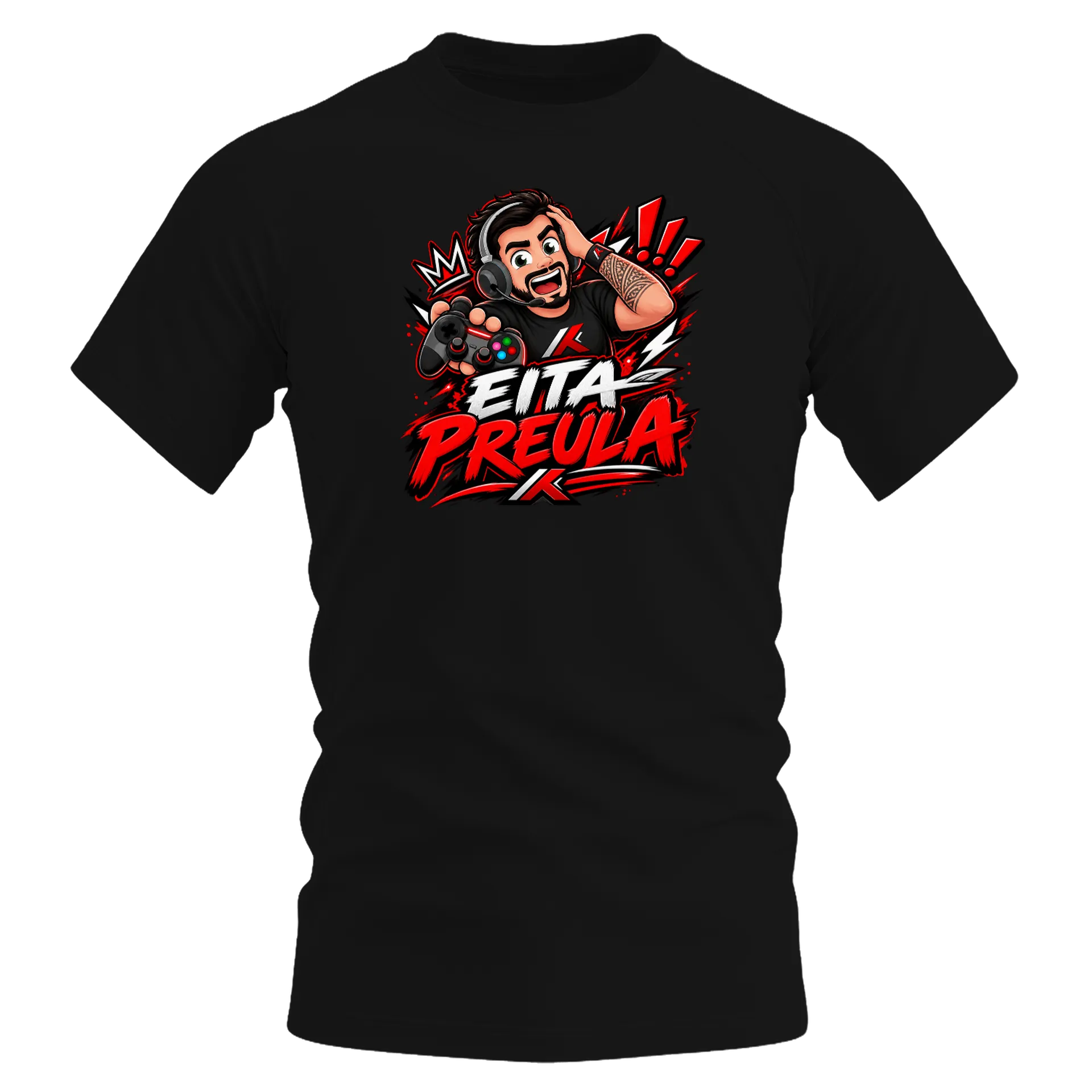 Camiseta Dry Fit Estampa Gamer Eita Preula 100% Poliéster - Imagem 1
