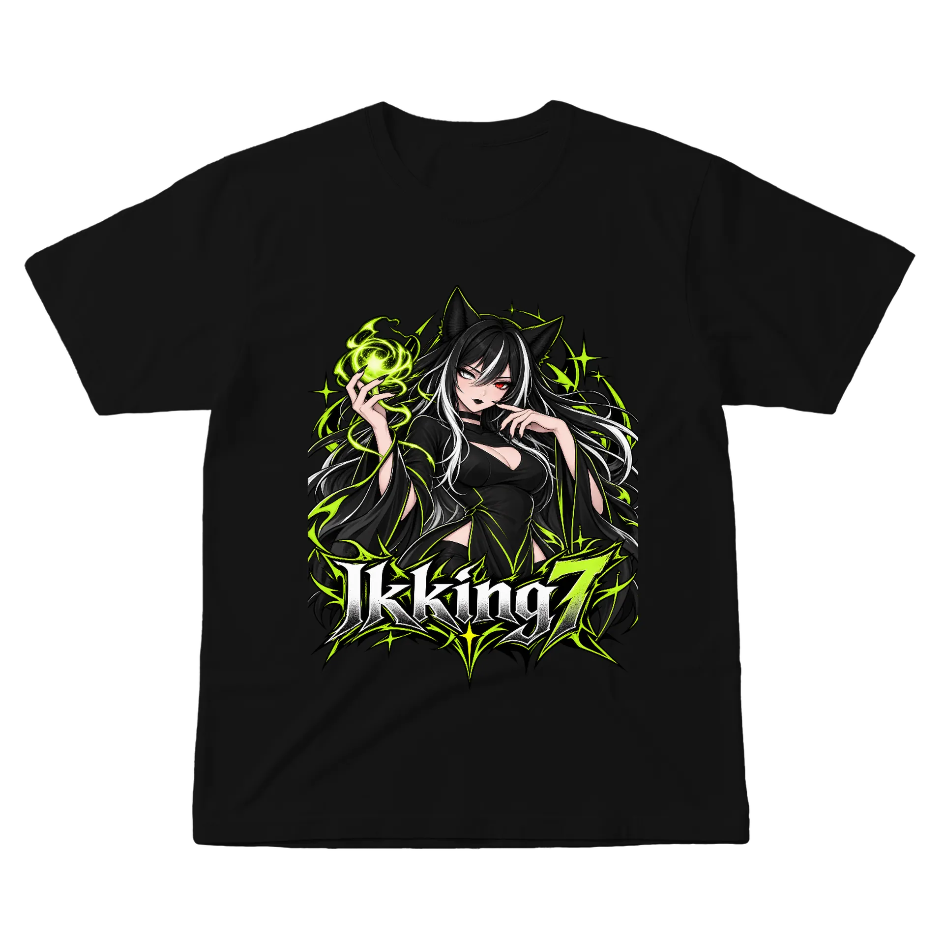 Camiseta Personagem Anime Orelhas de Gato 100% Algodão de IkkingSeven — imagem 1 de 6